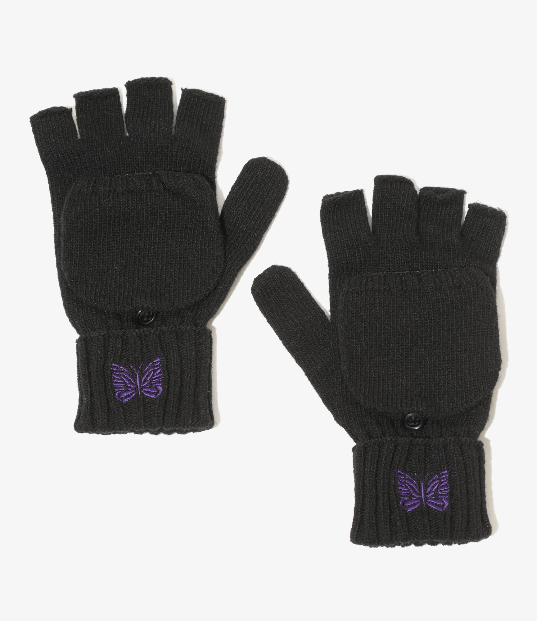 Convertible Glove - Black - Shetland Wool