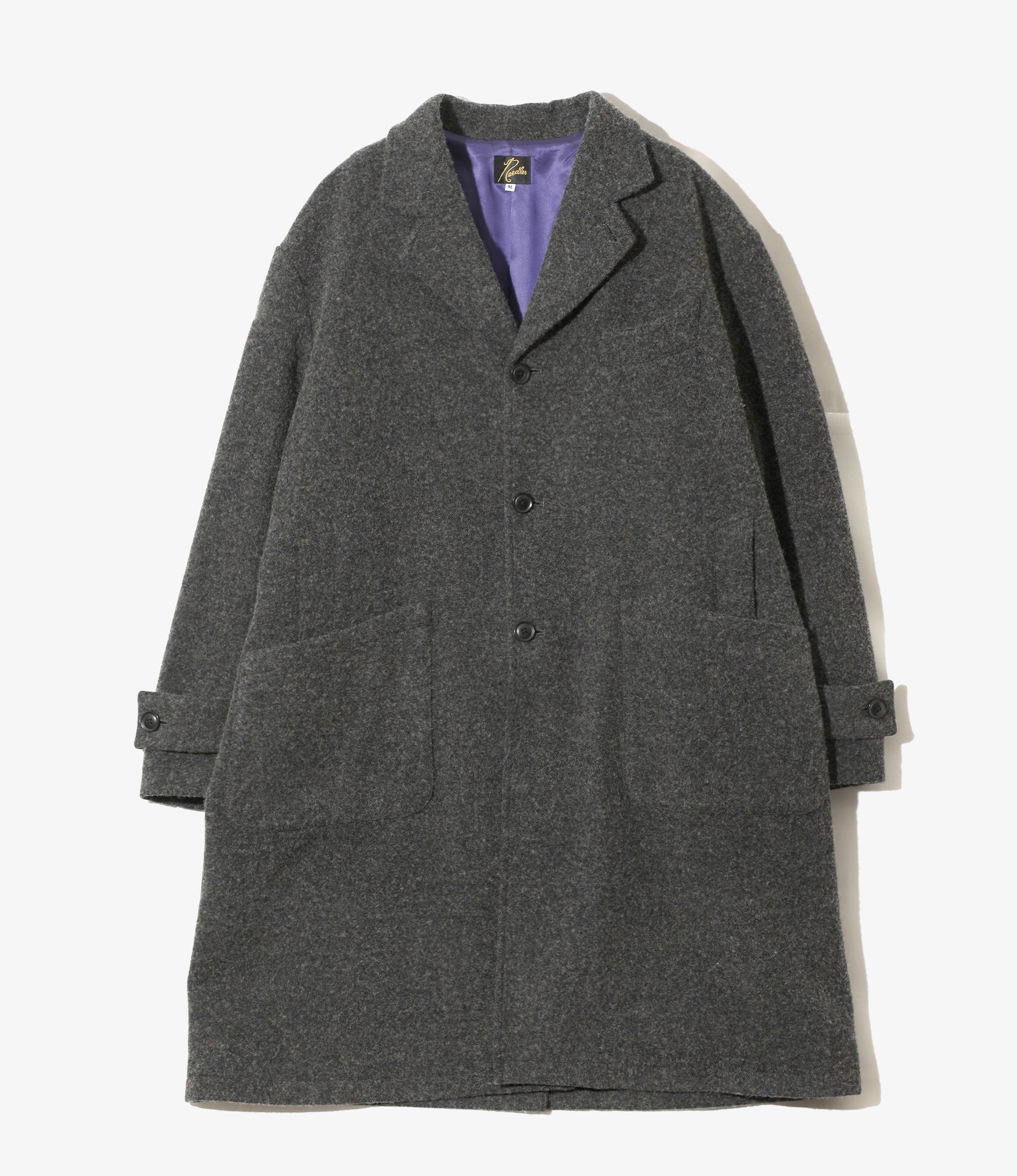 Boxover Coat - Grey - Tweed / Shrink Wool