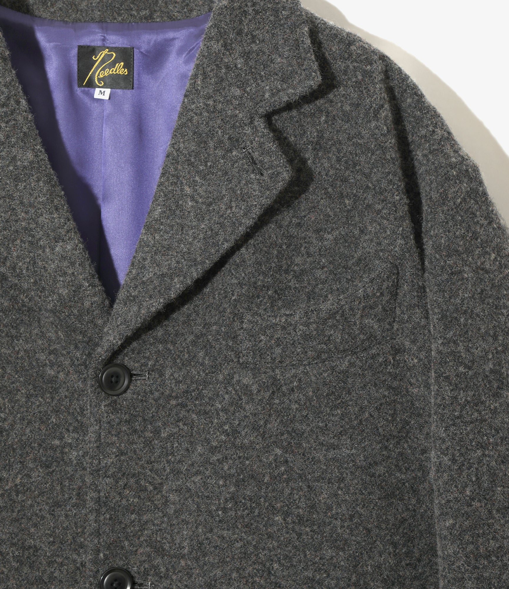 Boxover Coat - Grey - Tweed / Shrink Wool