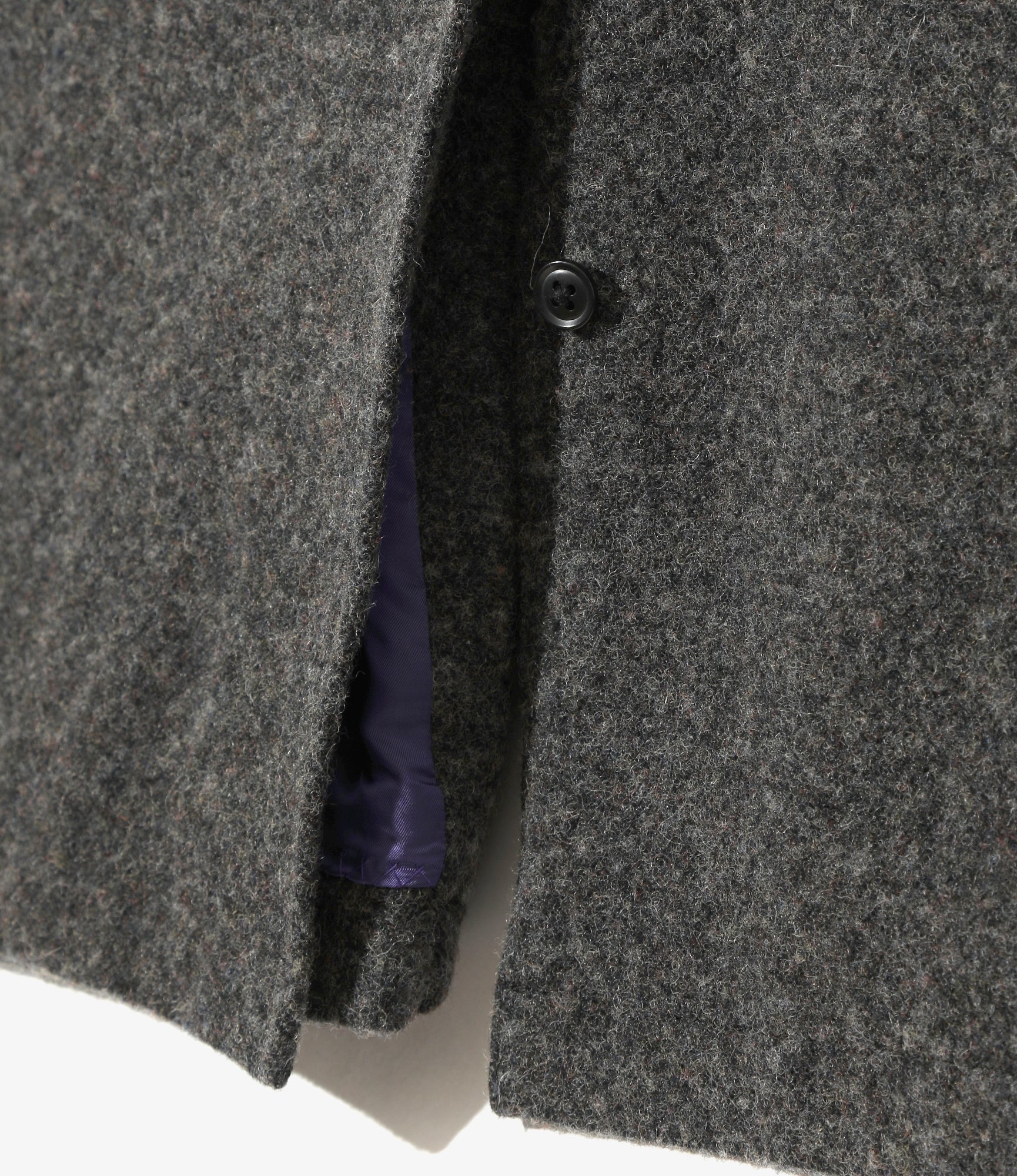 Boxover Coat - Grey - Tweed / Shrink Wool