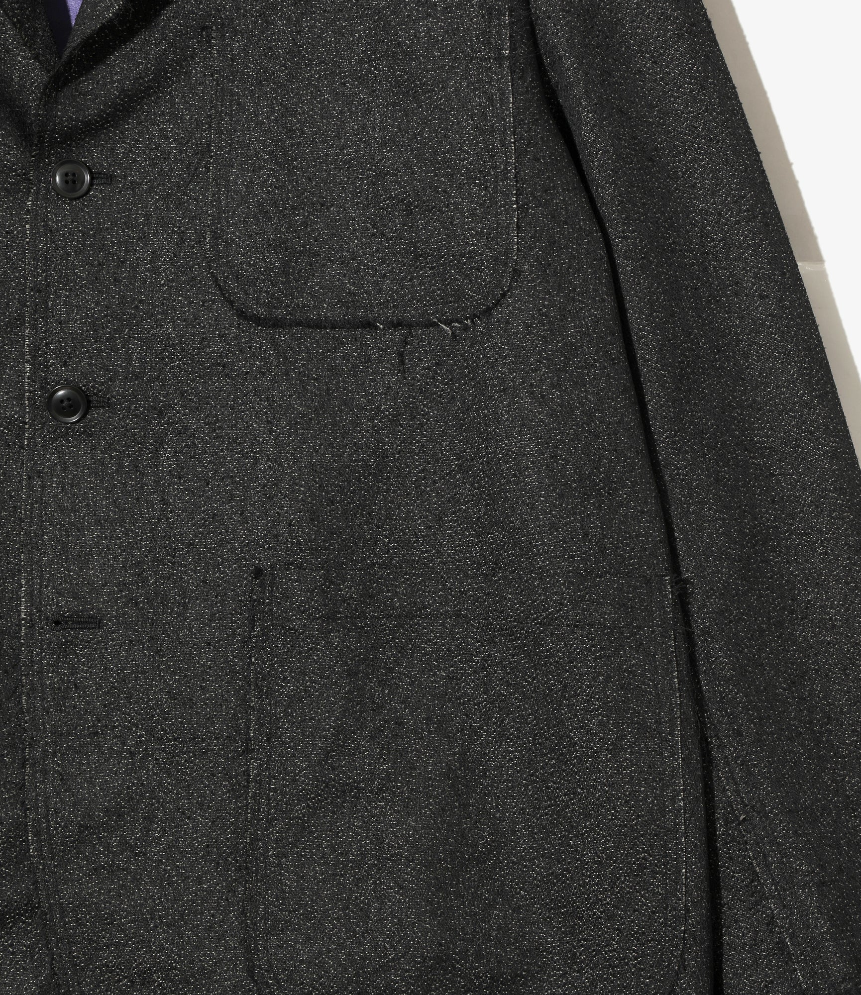 Raw Edge Jacket - Black - Ring Knot Jq.