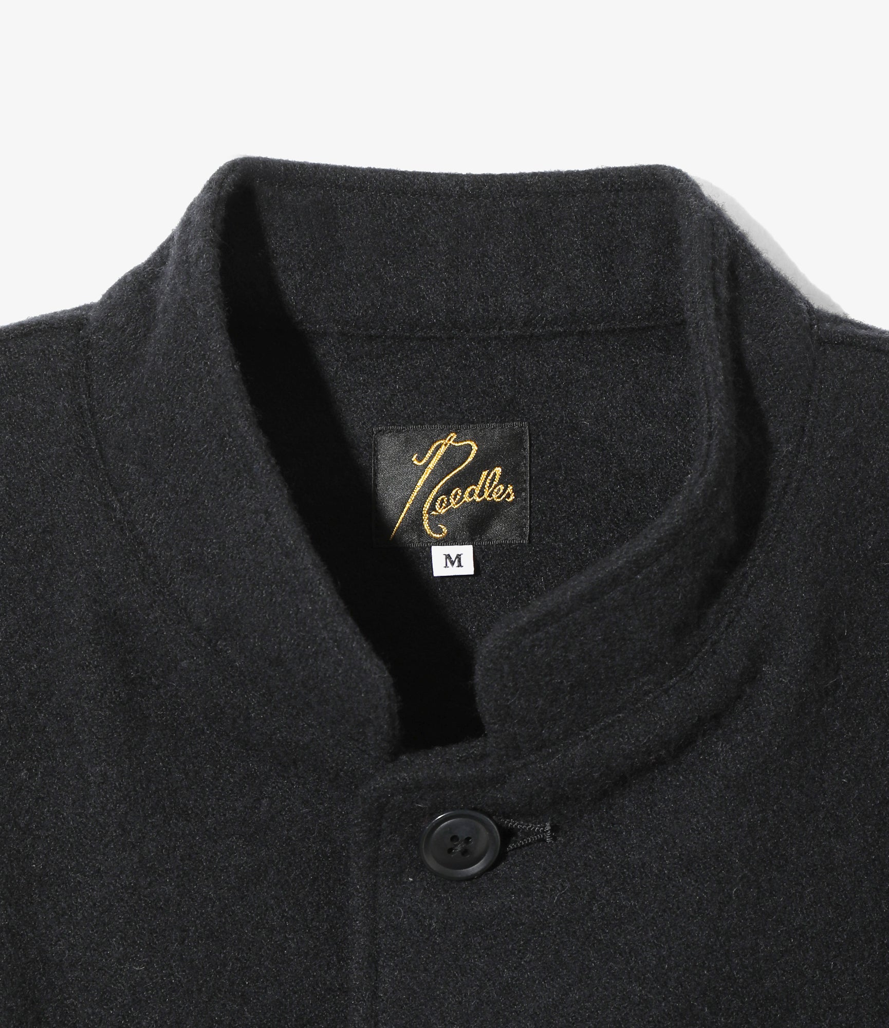 Stand Collar Jacket - Dk.Navy - Shrink Wool