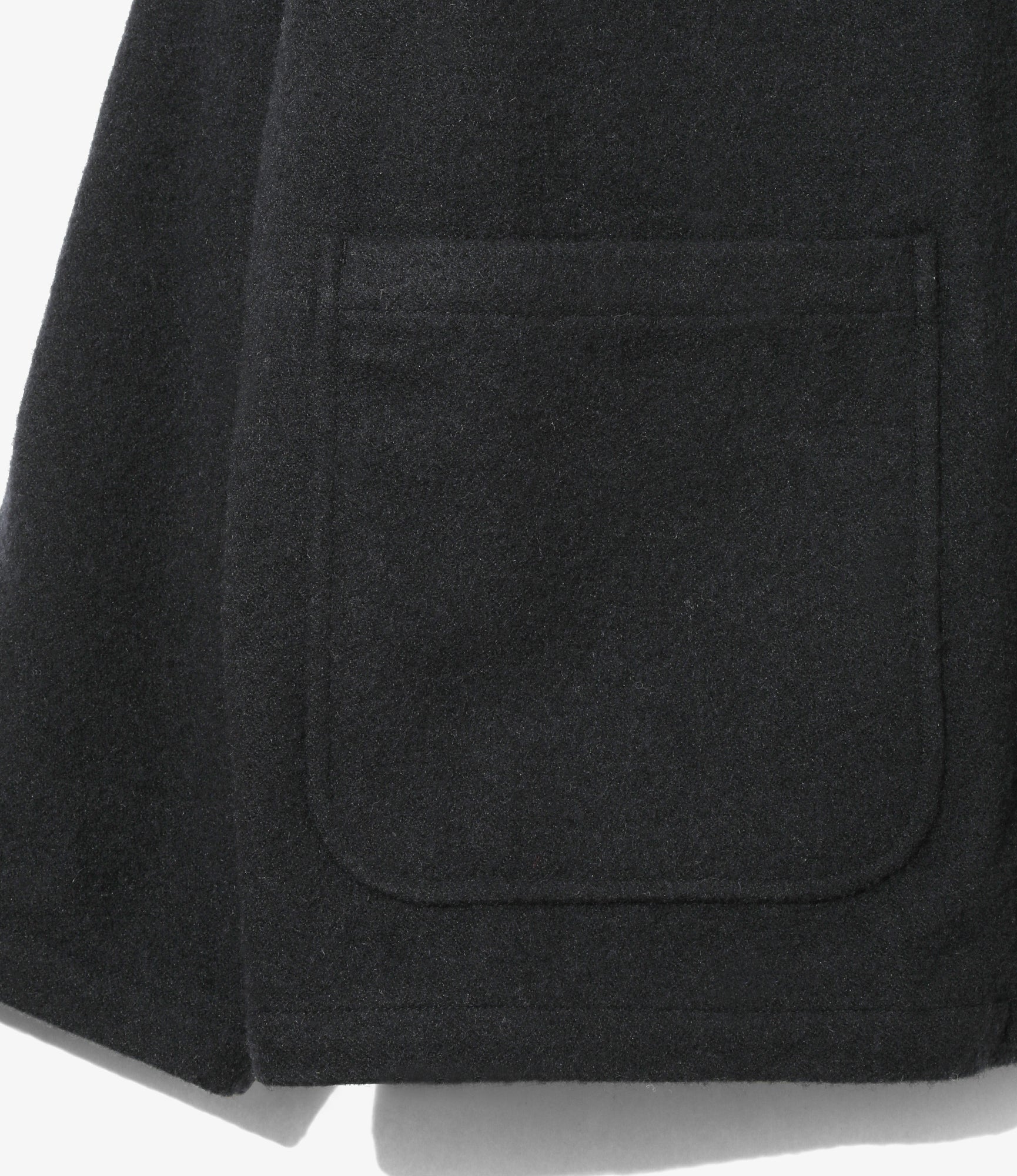 Stand Collar Jacket - Dk.Navy - Shrink Wool