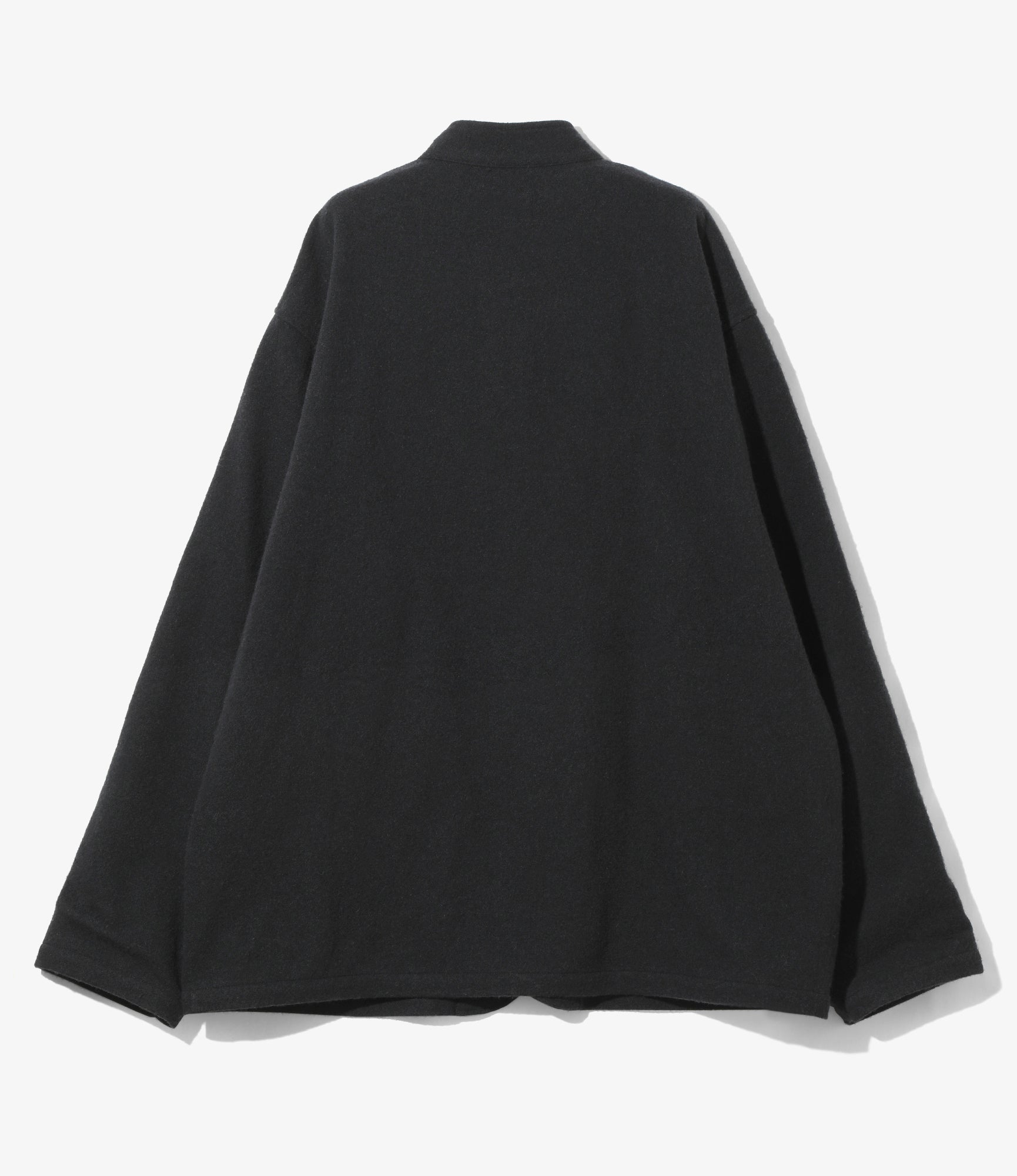 Stand Collar Jacket - Dk.Navy - Shrink Wool