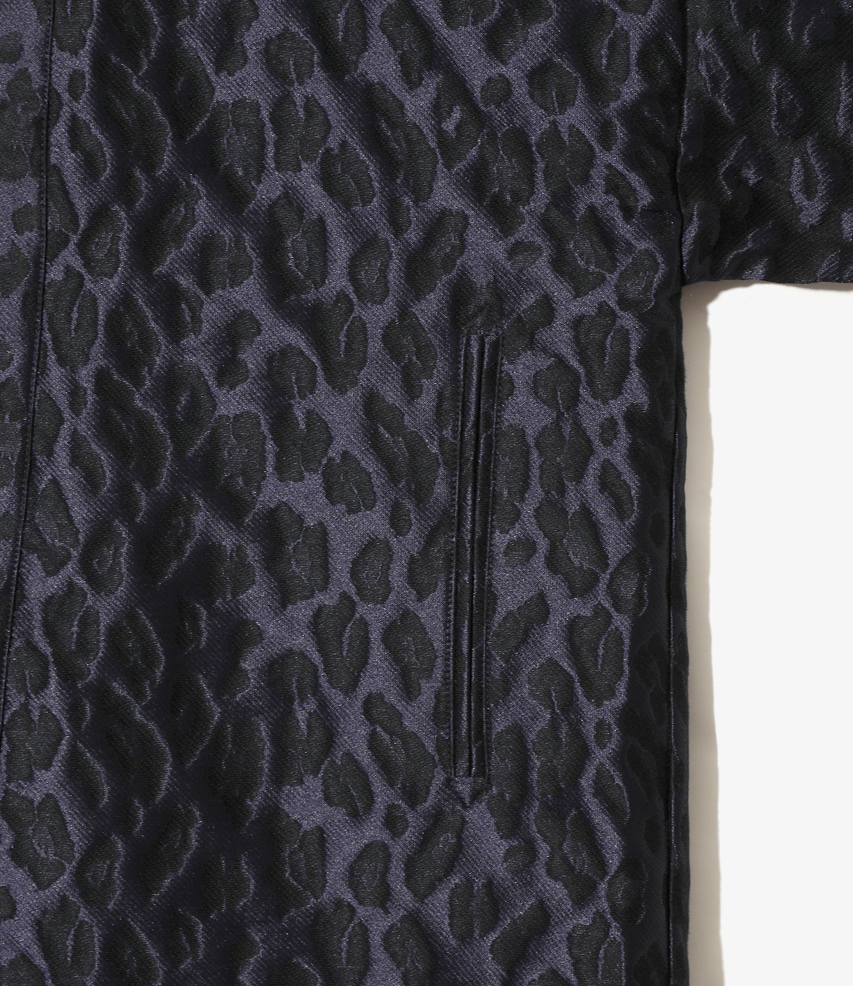 Haori Jacket - Dk.Purple/Black - Leopard Jacquard