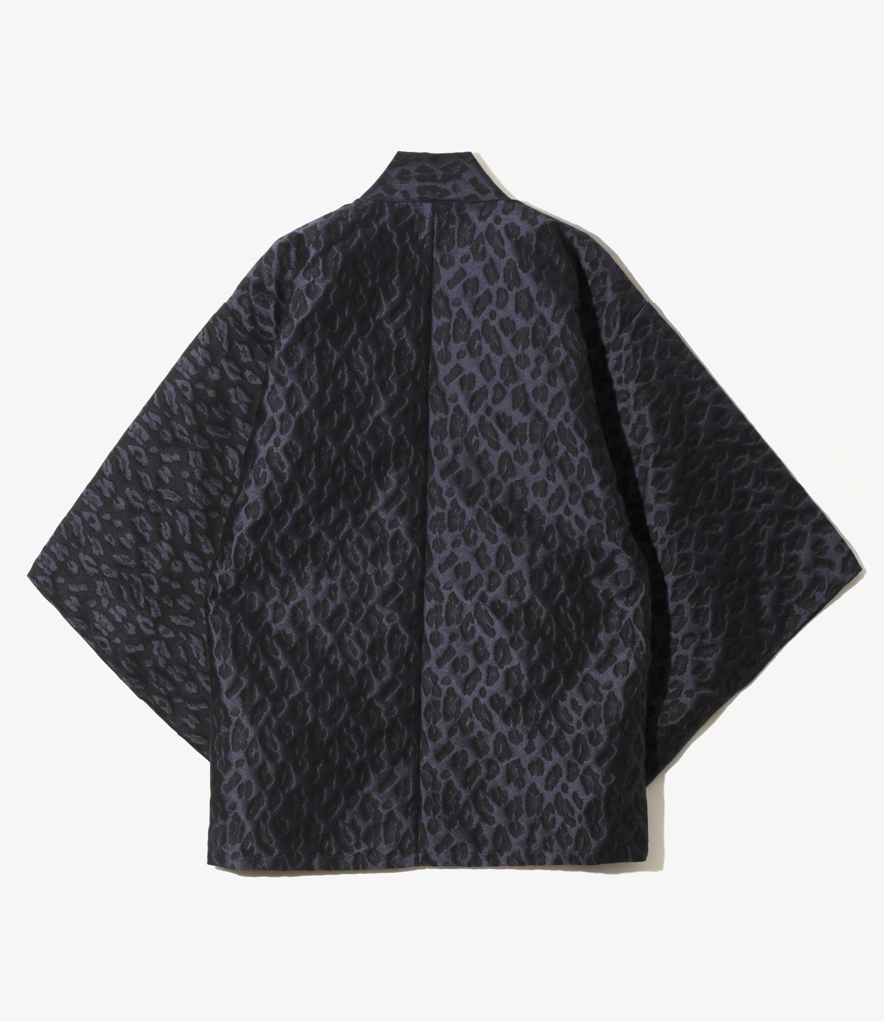 Haori Jacket - Dk.Purple/Black - Leopard Jacquard