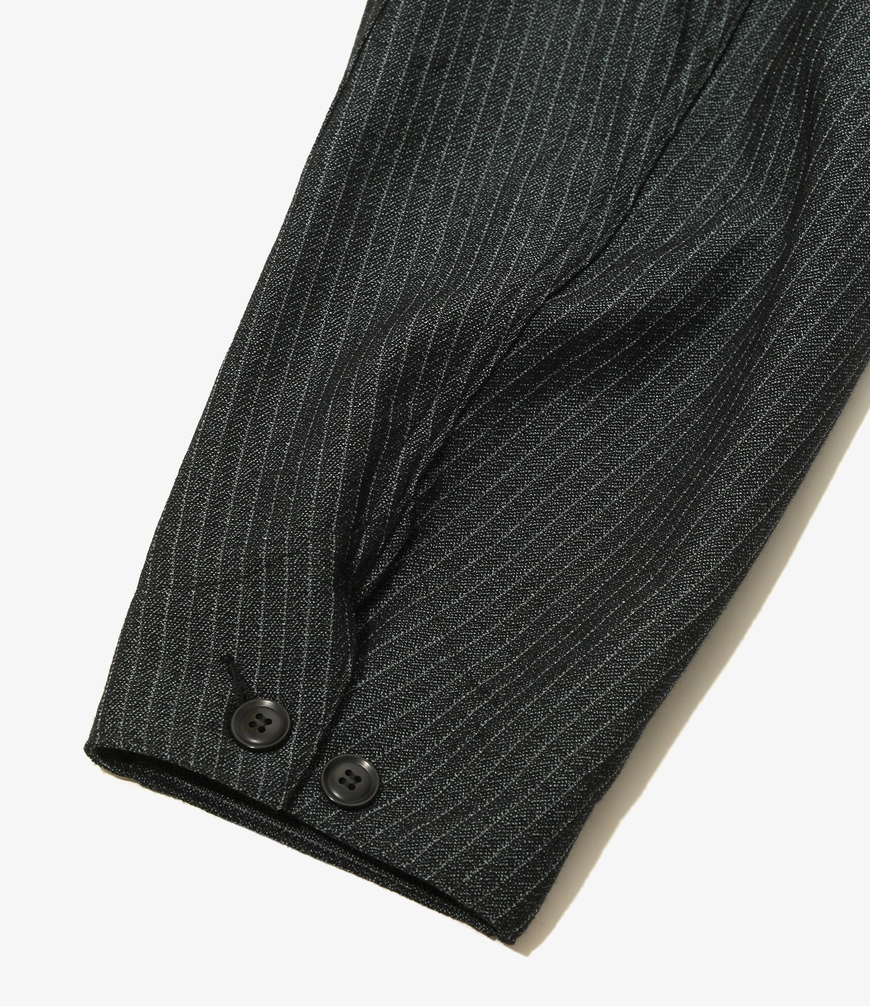 China Button Chore Coat - Green - Pin Stripe Jacquard