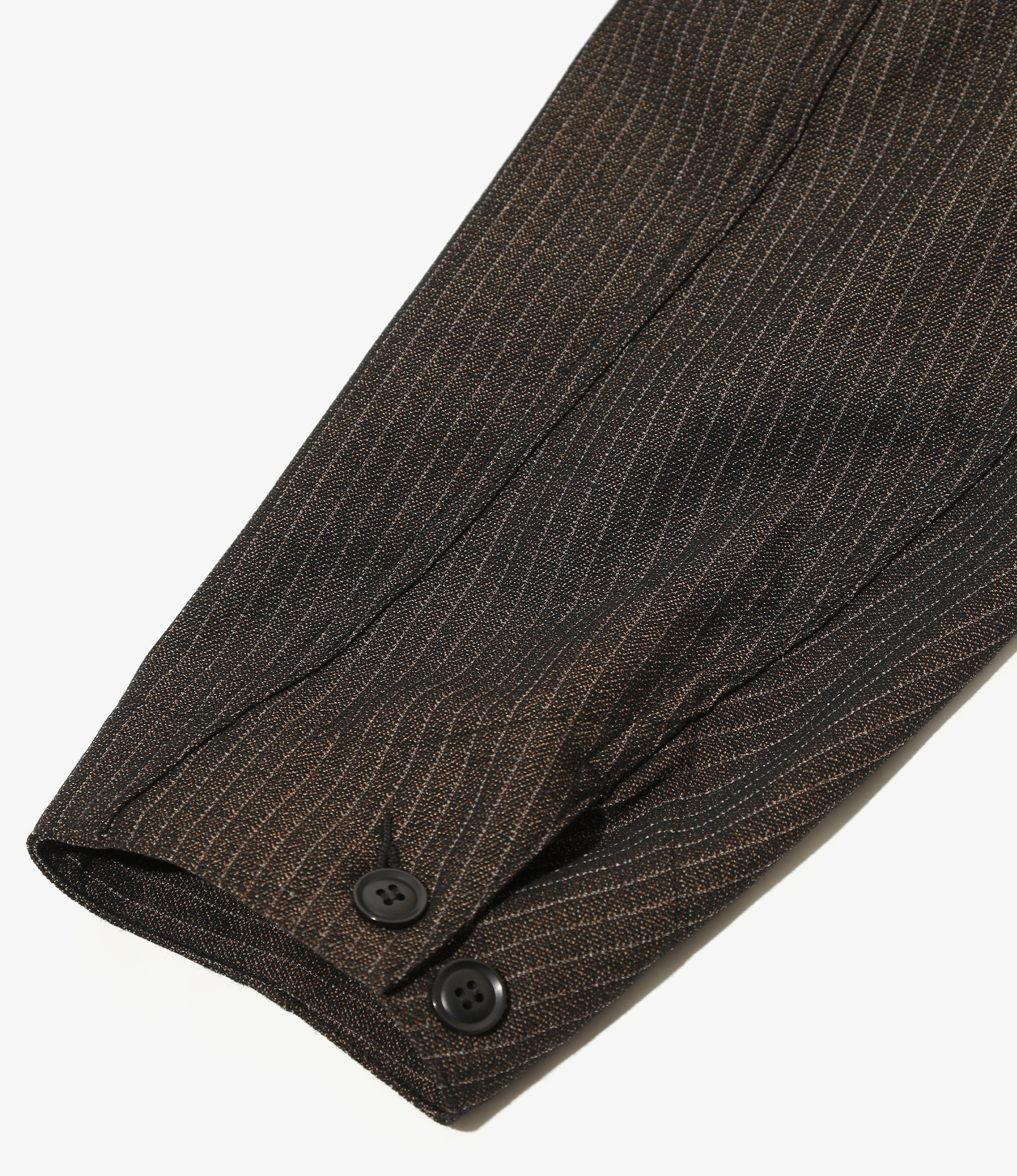 China Button Chore Coat - Brown - Pin Stripe Jacquard