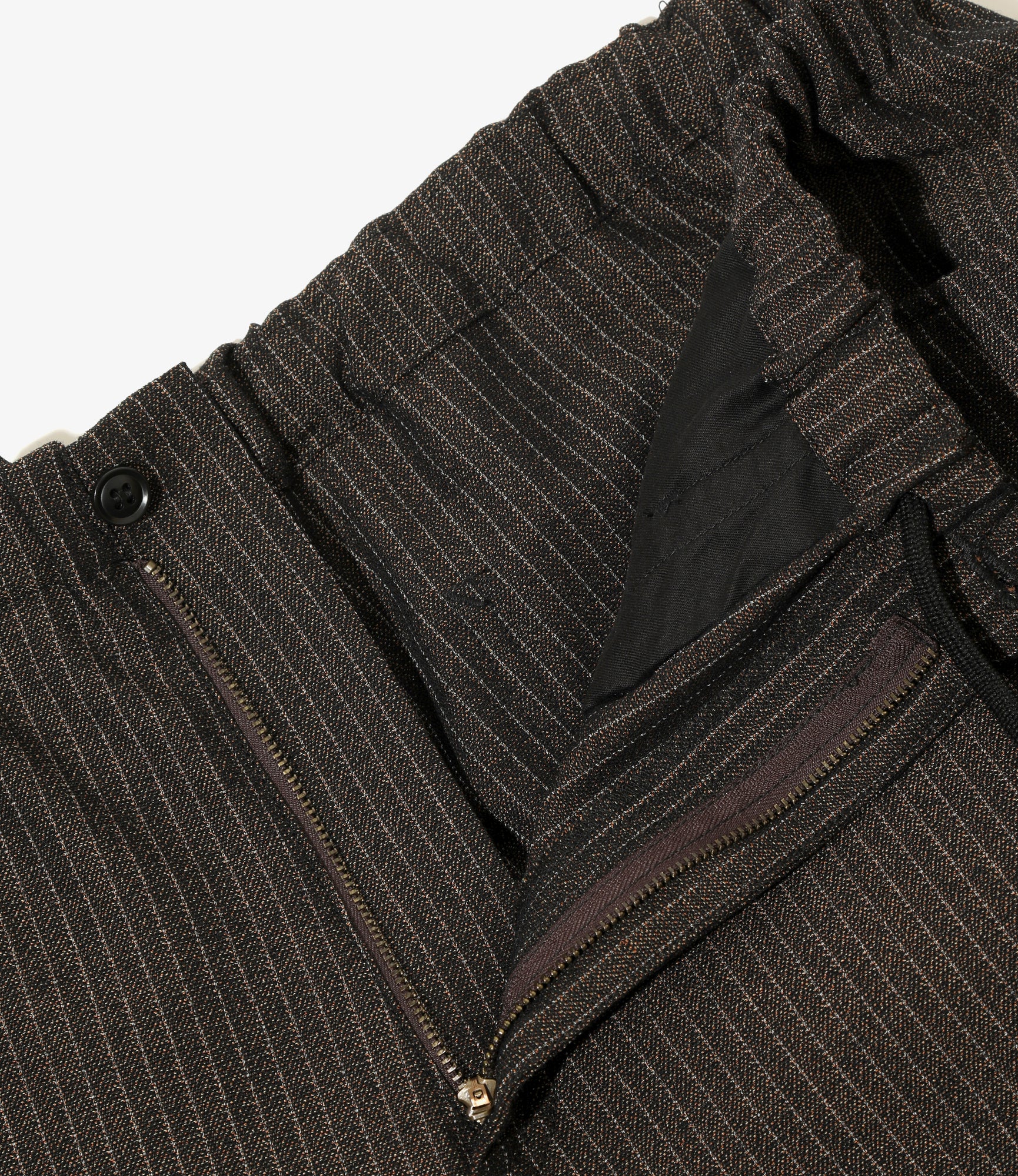 String Balloon Pant - Brown - Pin Stripe Jacquard