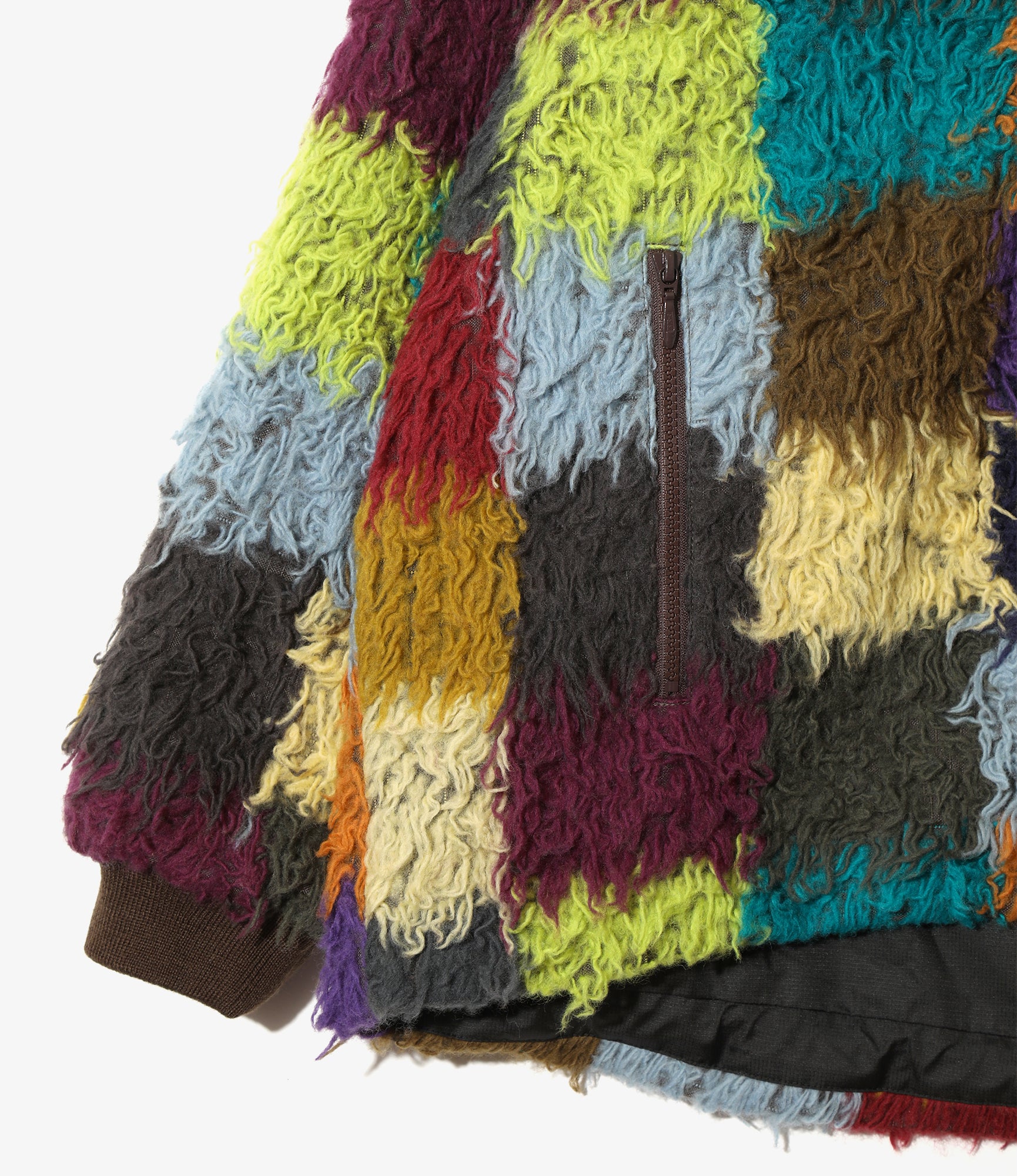 Fur Jacket - Multi - Multi Color Block