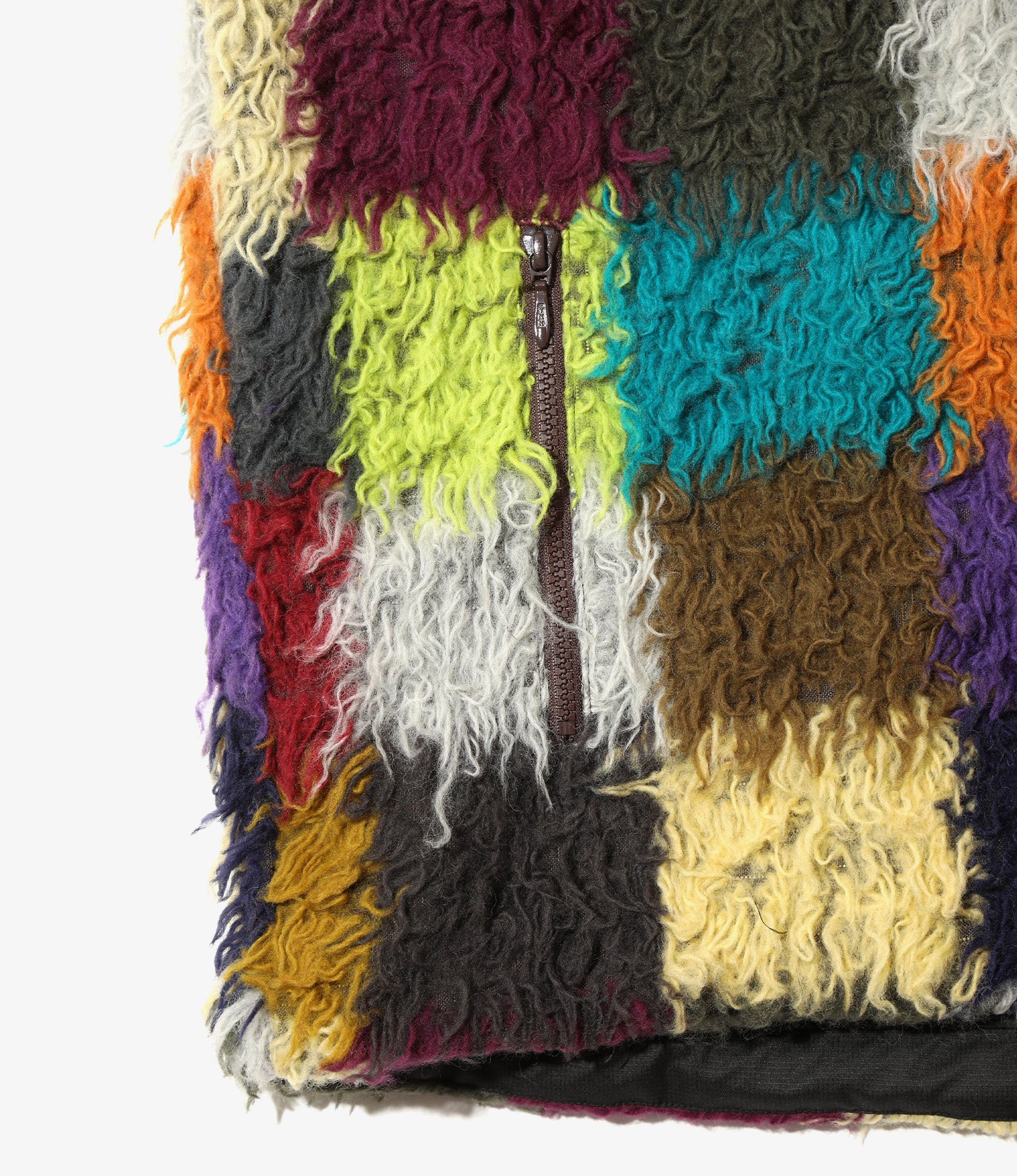 Fur Vest - Multi - Multi Color Block