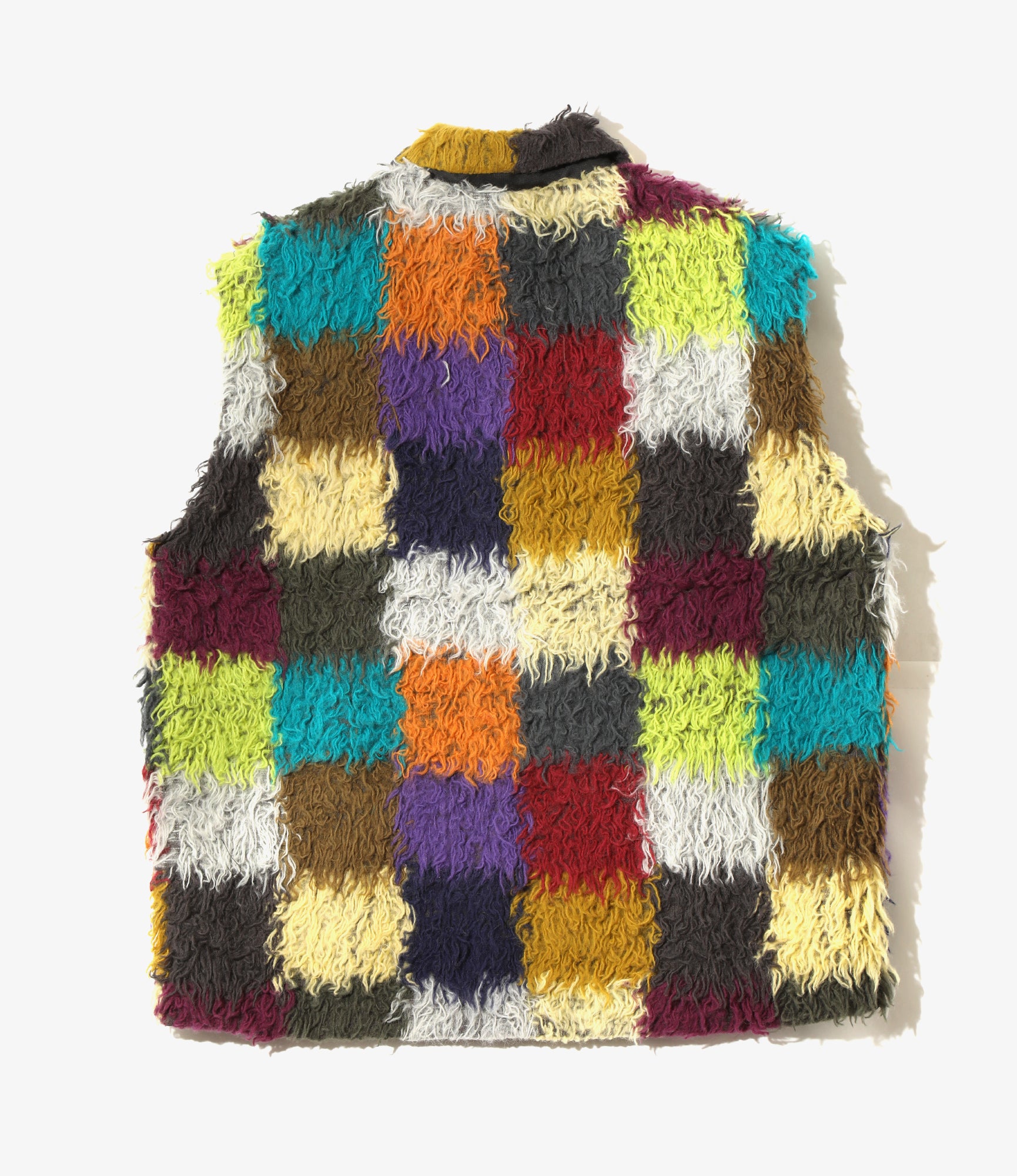 Fur Vest - Multi - Multi Color Block