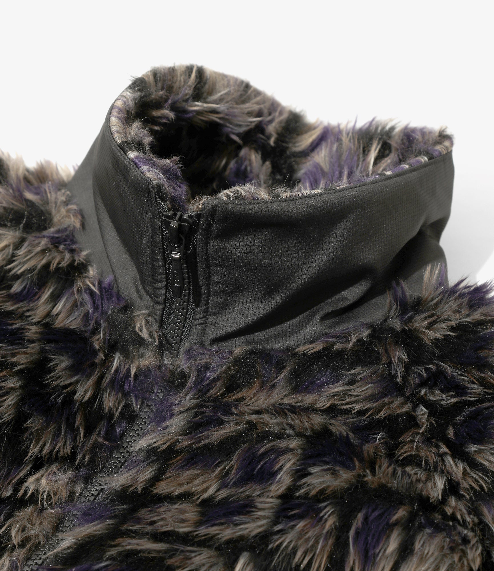Raglan Fur Jacket - Purple - Crocodile Fur
