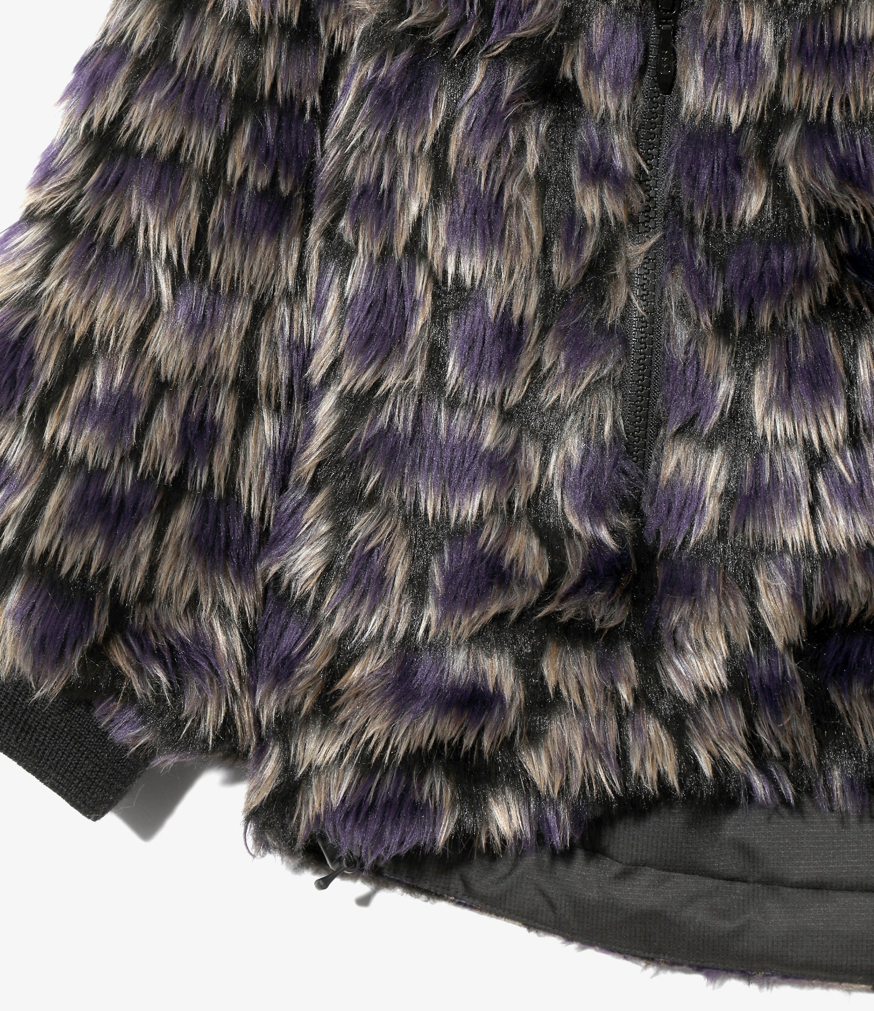 Raglan Fur Jacket - Purple - Crocodile Fur