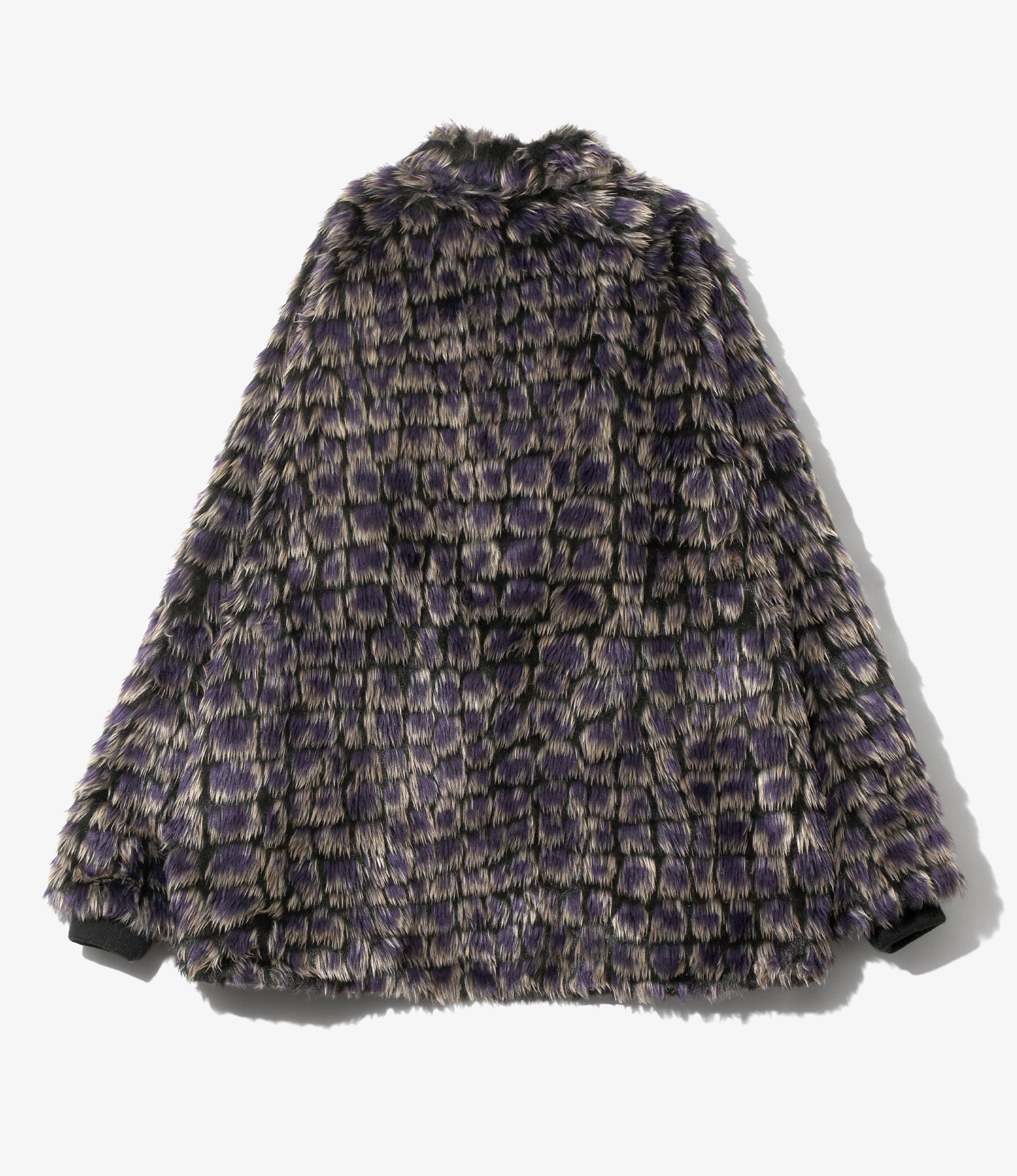 Raglan Fur Jacket - Purple - Crocodile Fur