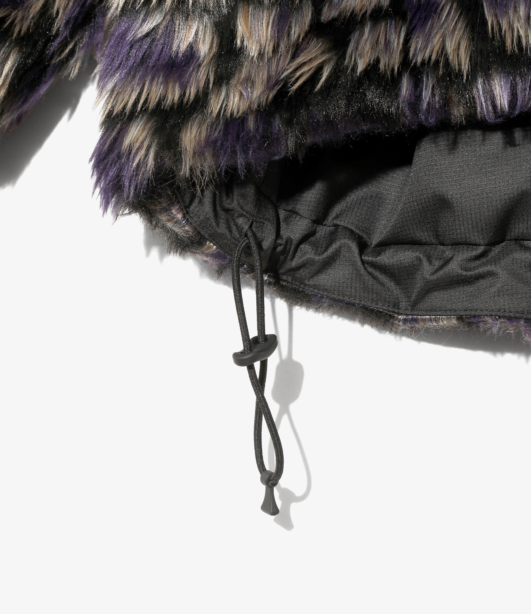 Raglan Fur Jacket - Purple - Crocodile Fur