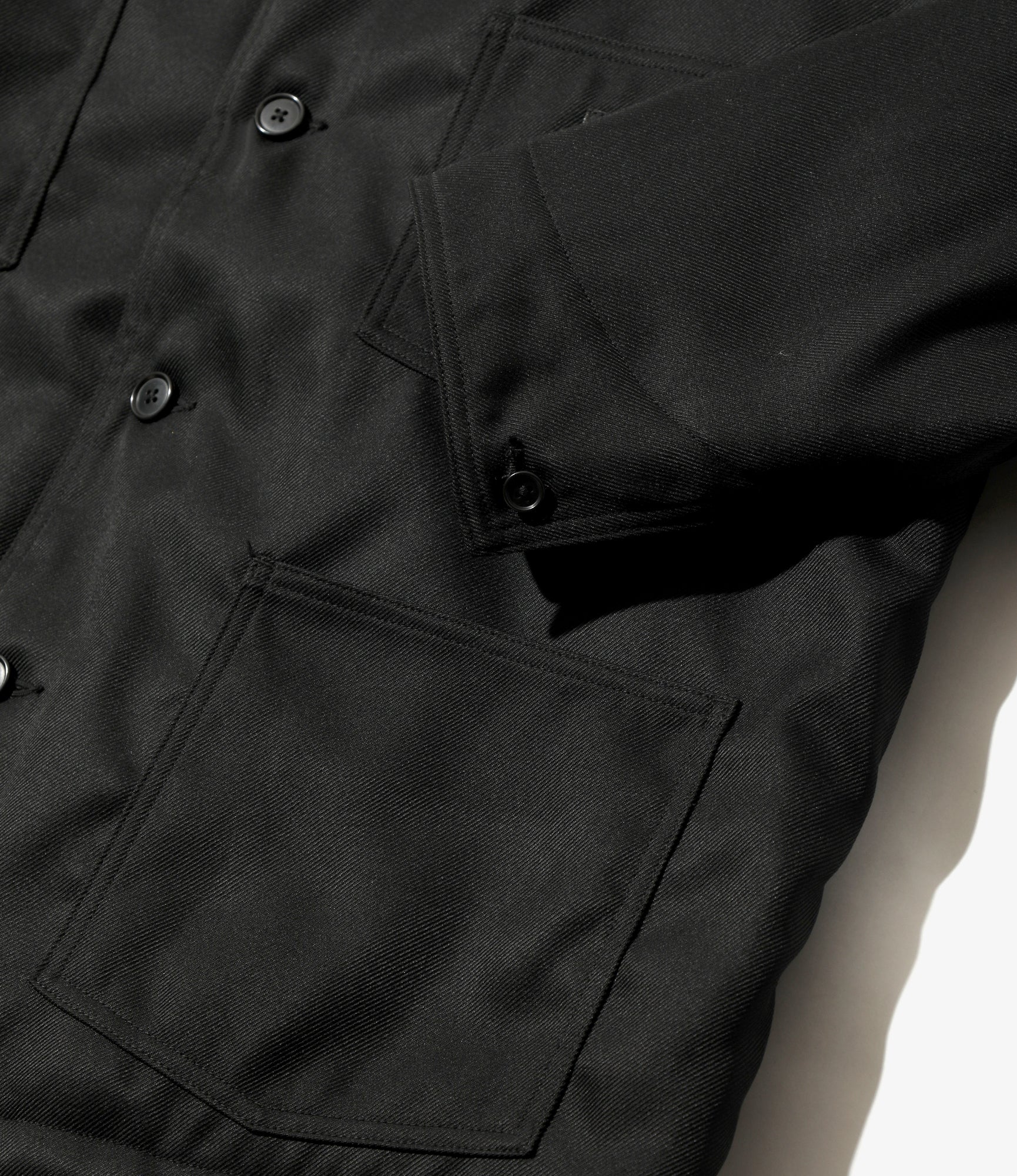 Railroad Coat - Black - Melange Double Cloth