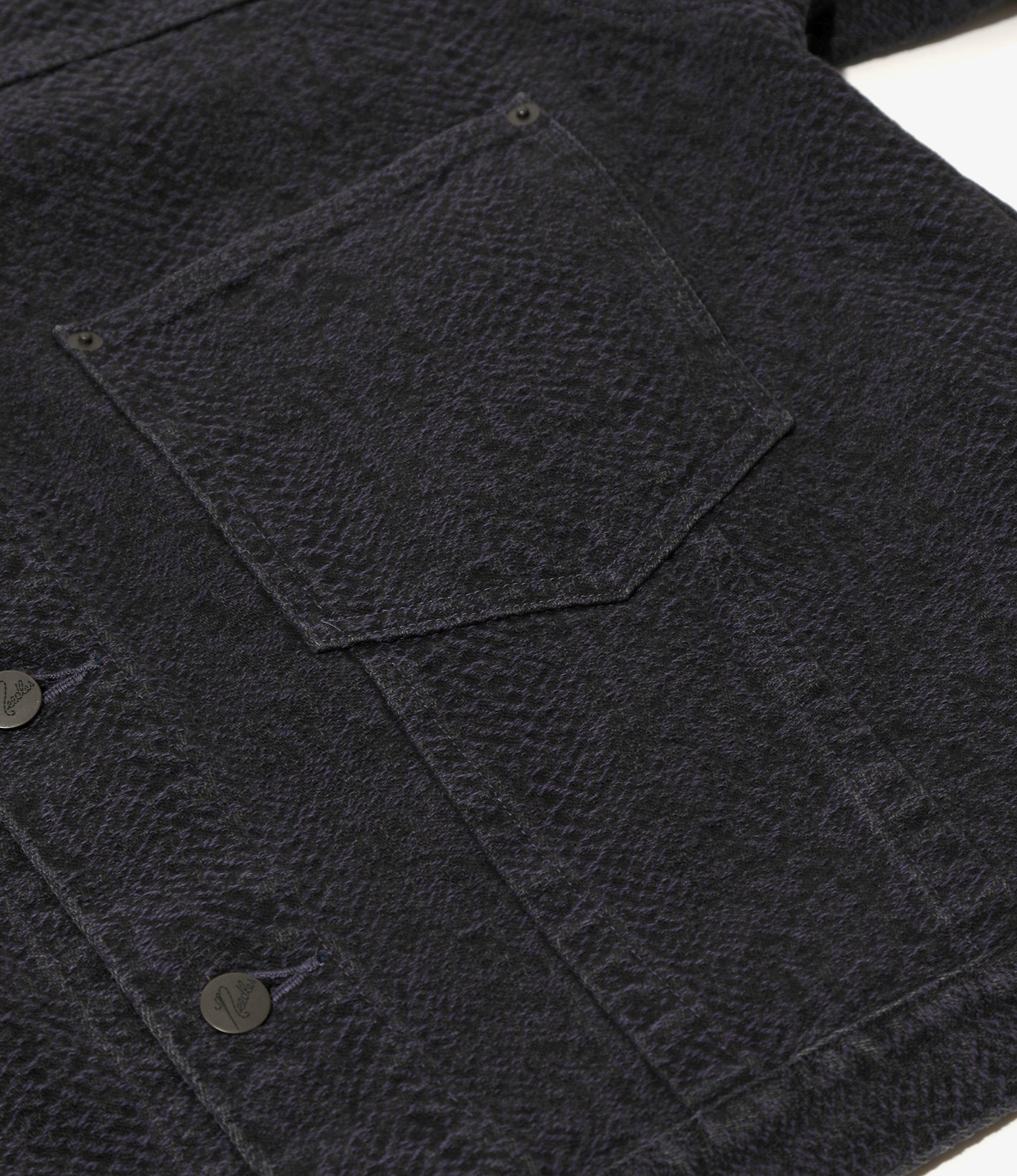 Darts Bottom Jean Jacket - Black - 13oz Python Jacquard