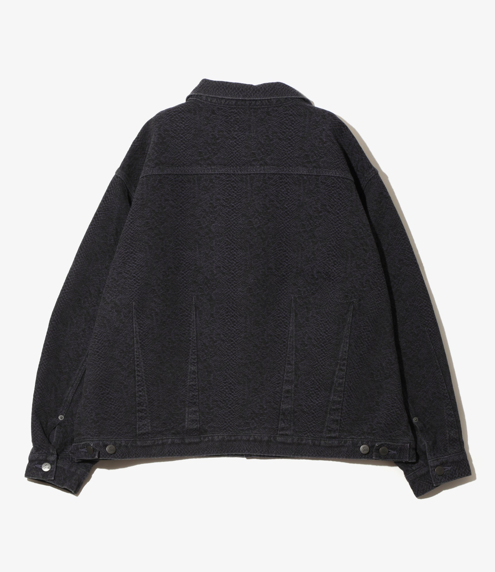 Darts Bottom Jean Jacket - Black - 13oz Python Jacquard
