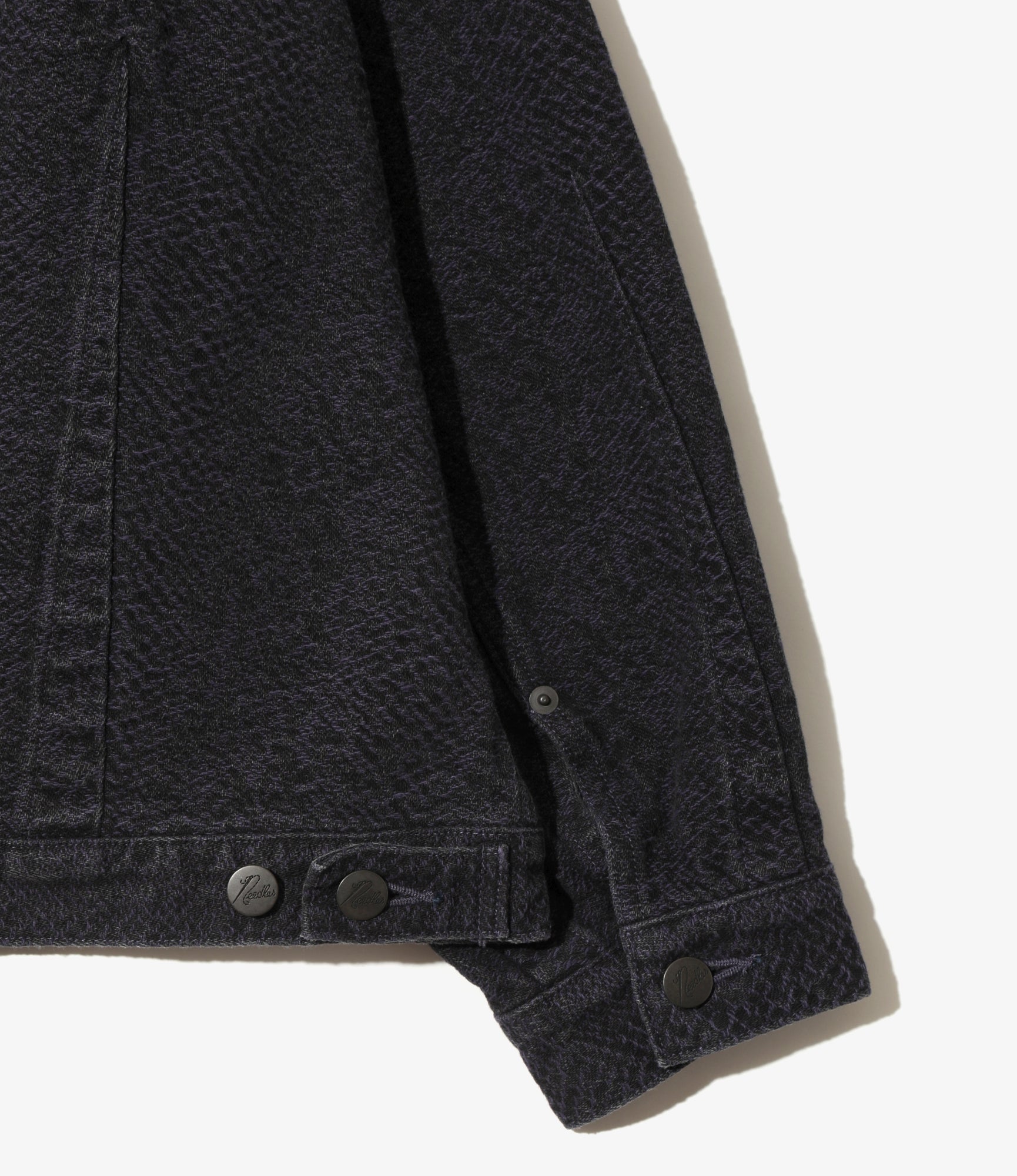 Darts Bottom Jean Jacket - Black - 13oz Python Jacquard