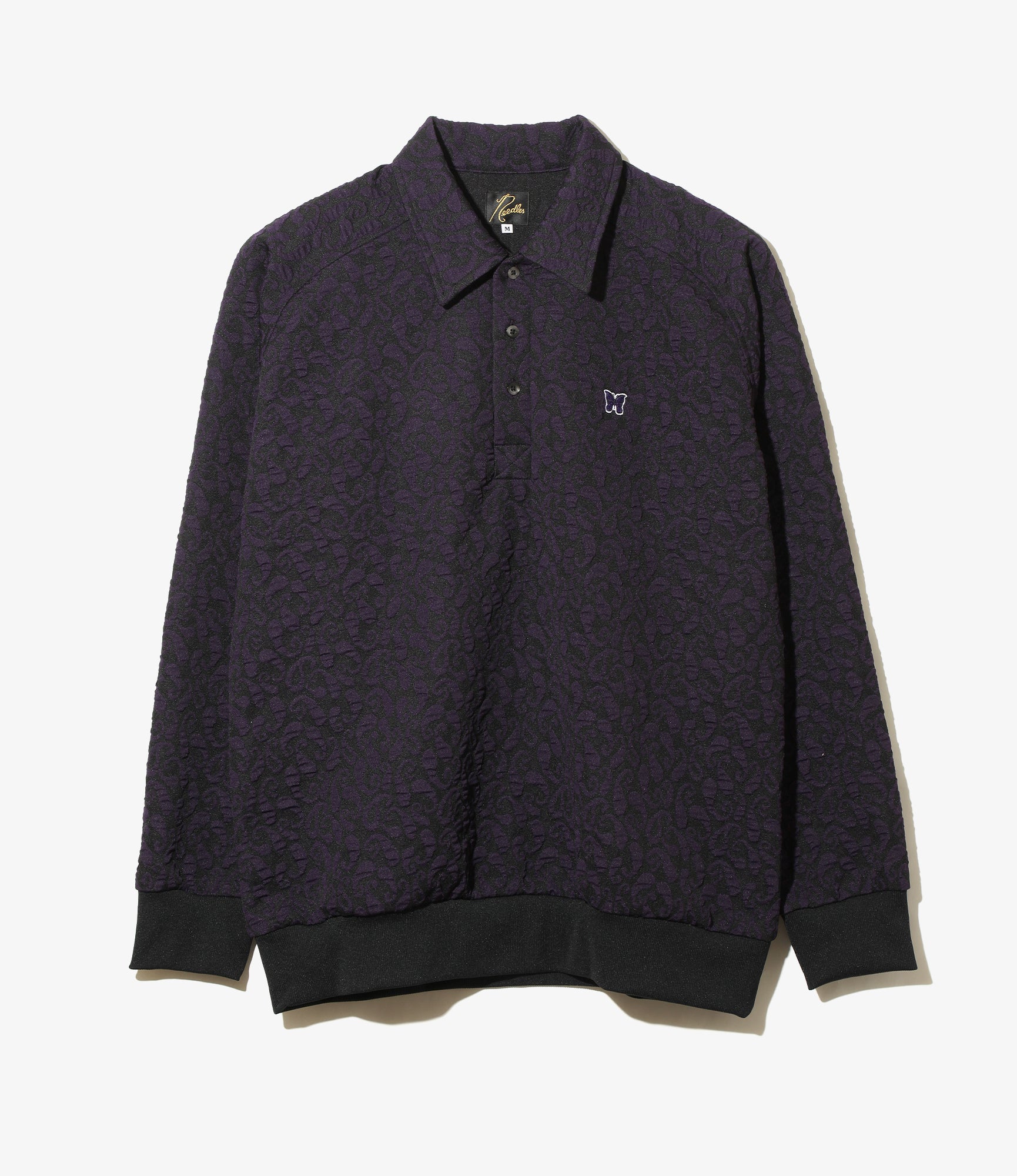 Pullover Knit Shirt - Purple/Black - Poly Jq. / Paisley