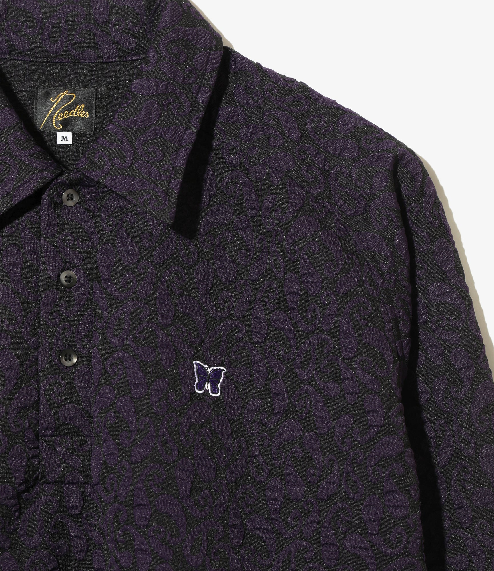 Pullover Knit Shirt - Purple/Black - Poly Jq. / Paisley