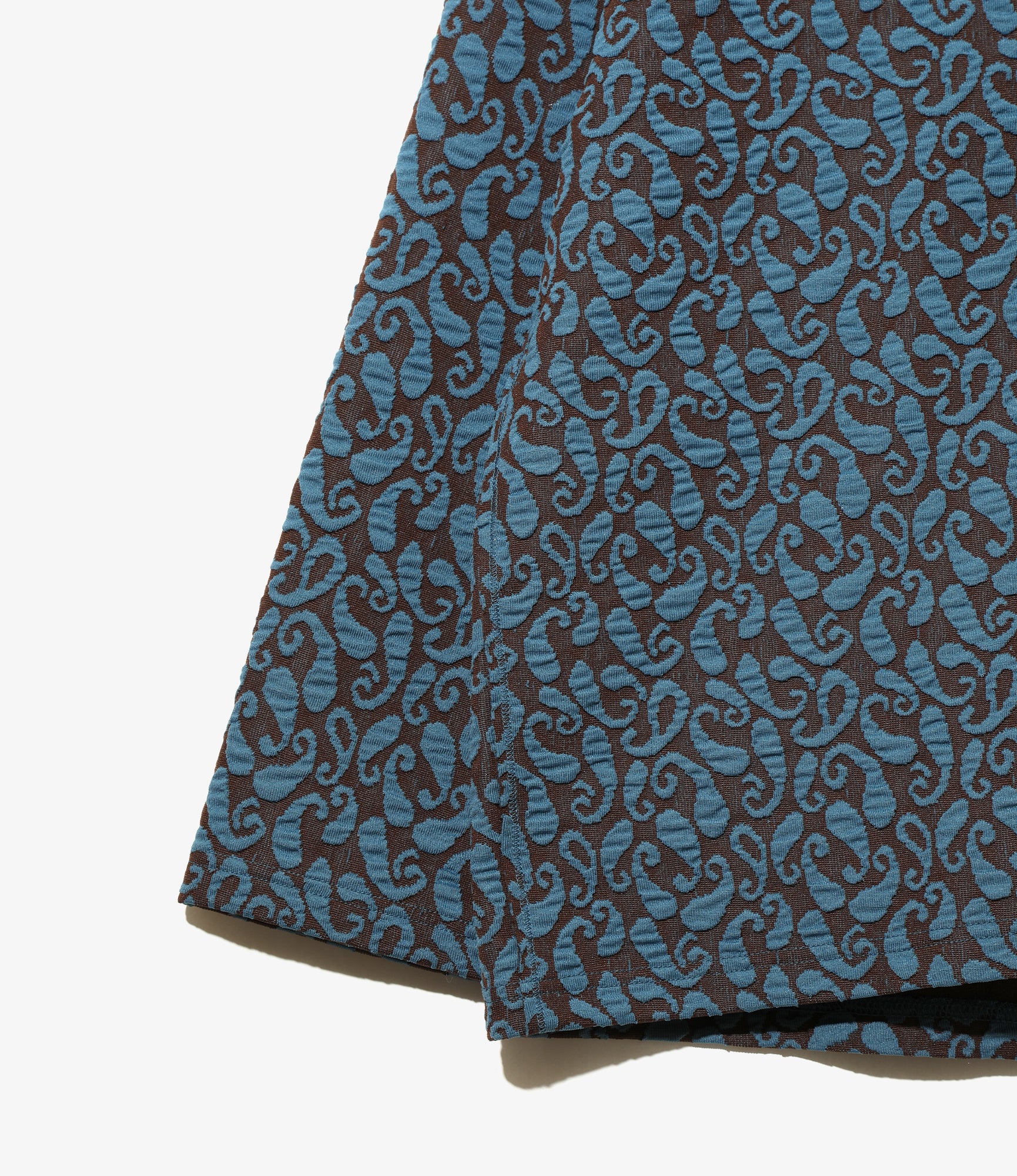 V Neck Cardigan - Blue/Brown - Poly Jq. / Paisley