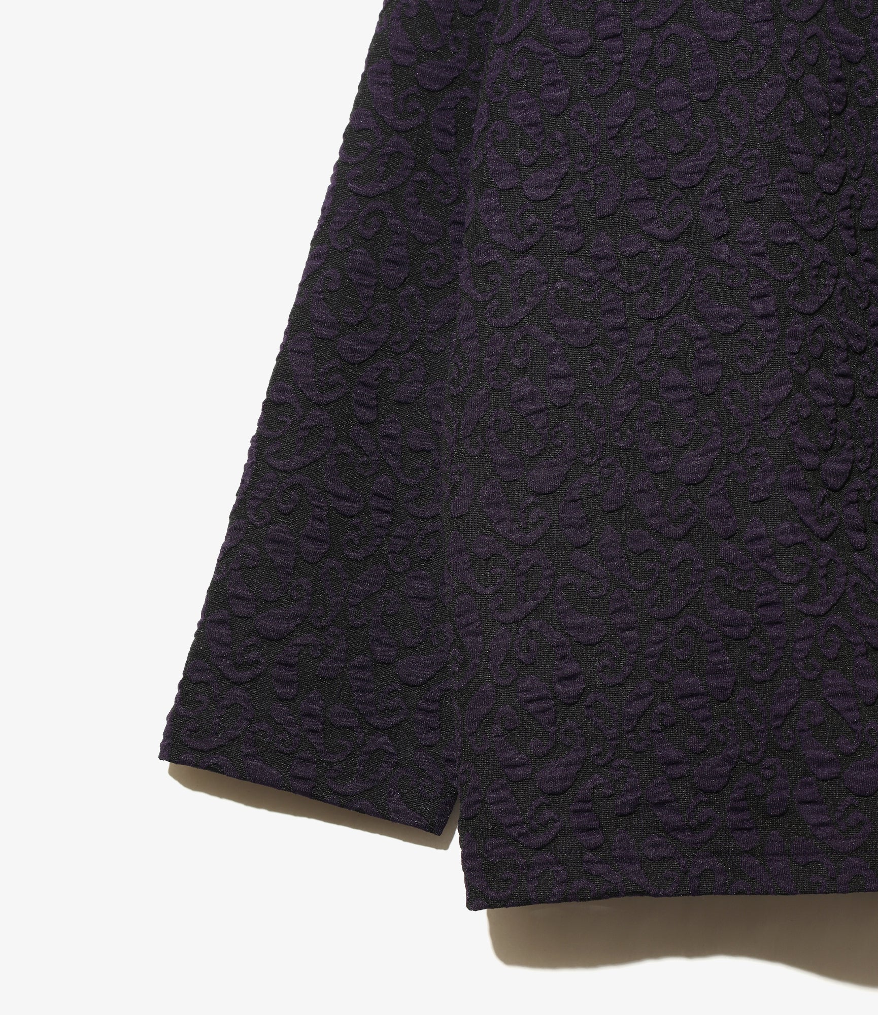 V Neck Cardigan - Purple/Black - Poly Jq. / Paisley