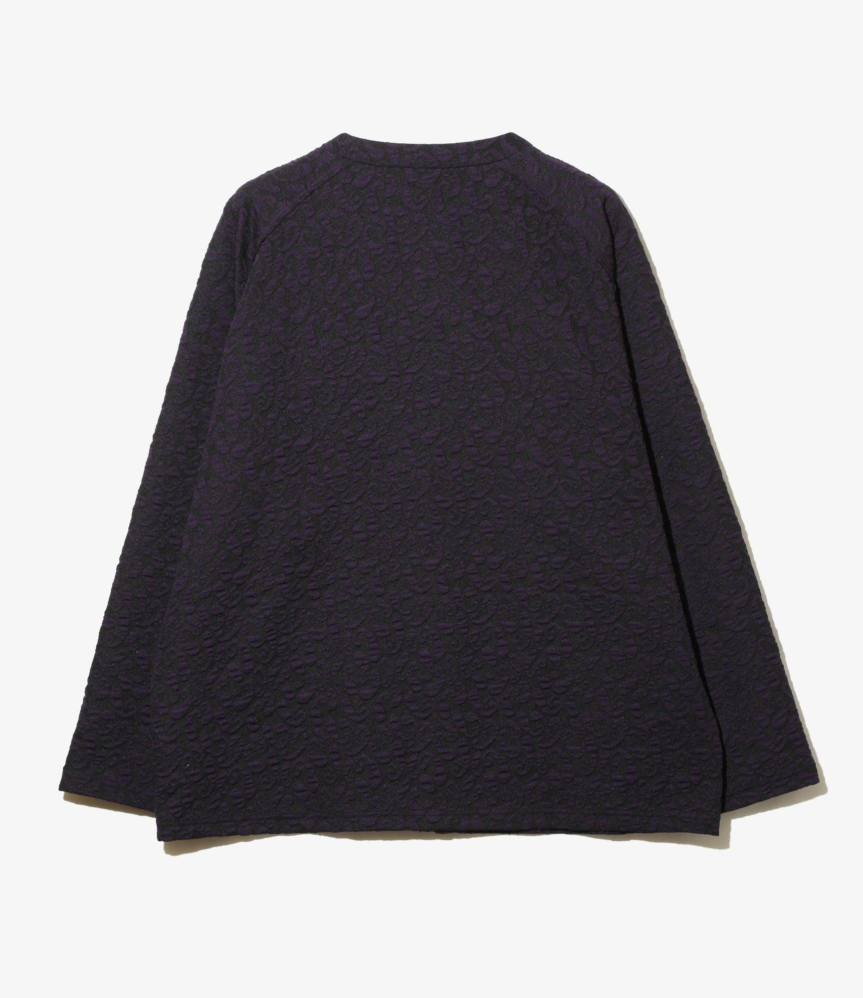 V Neck Cardigan - Purple/Black - Poly Jq. / Paisley
