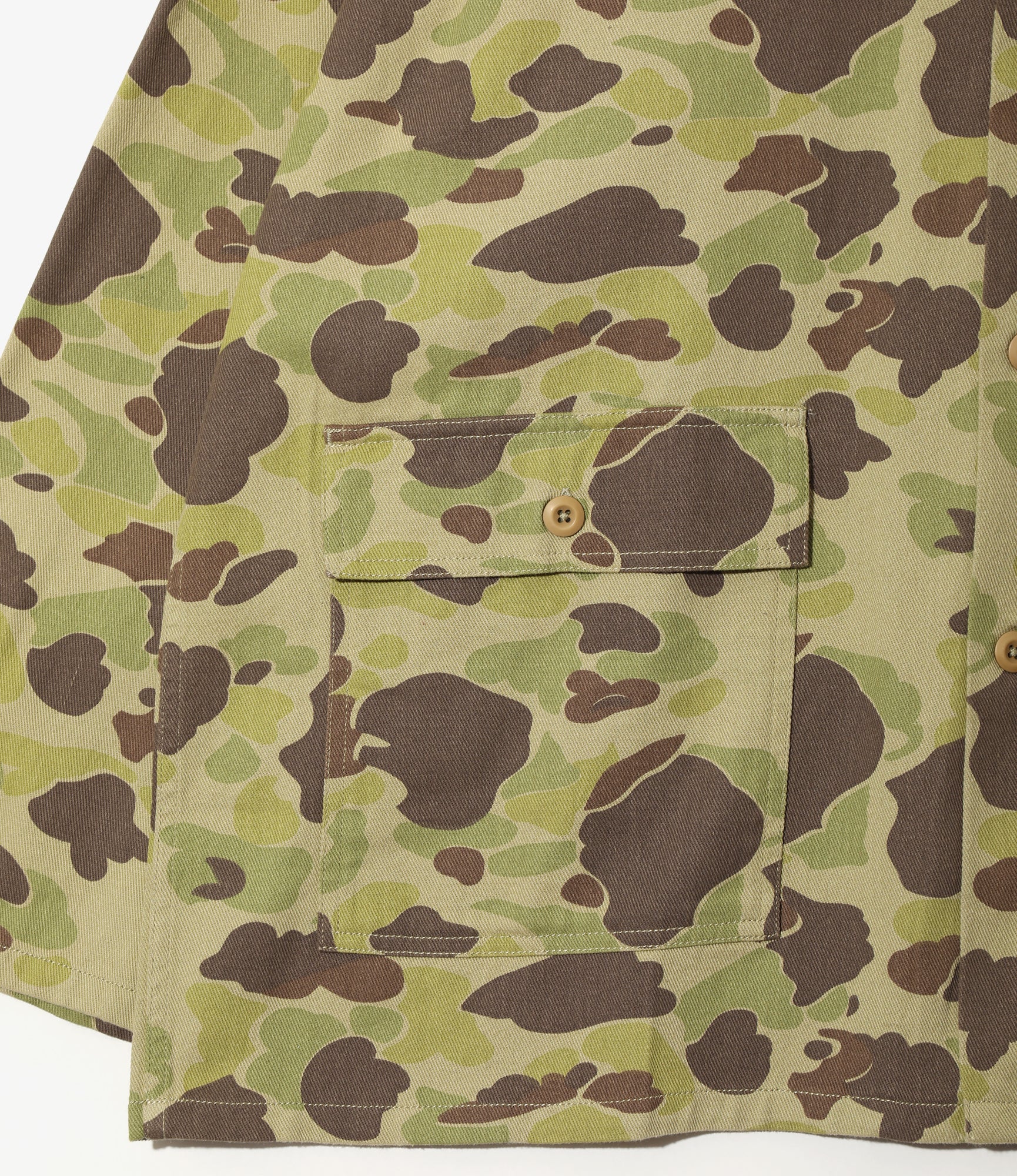 Women's Military Shirt Jacket - Lt.Green - Camo Twill