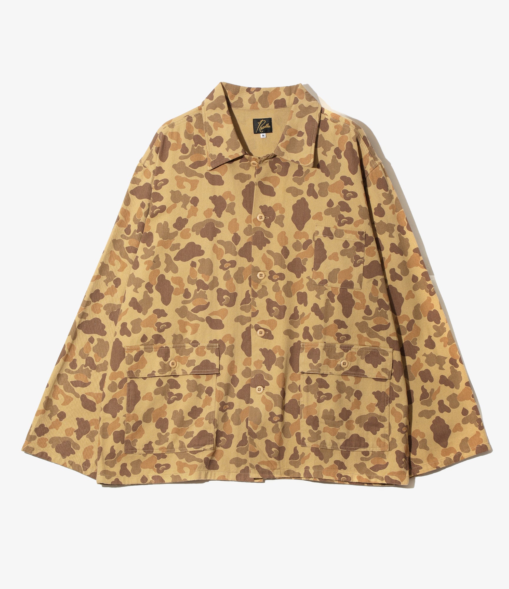 Women's Military Shirt Jacket - Beige - Camo Twill