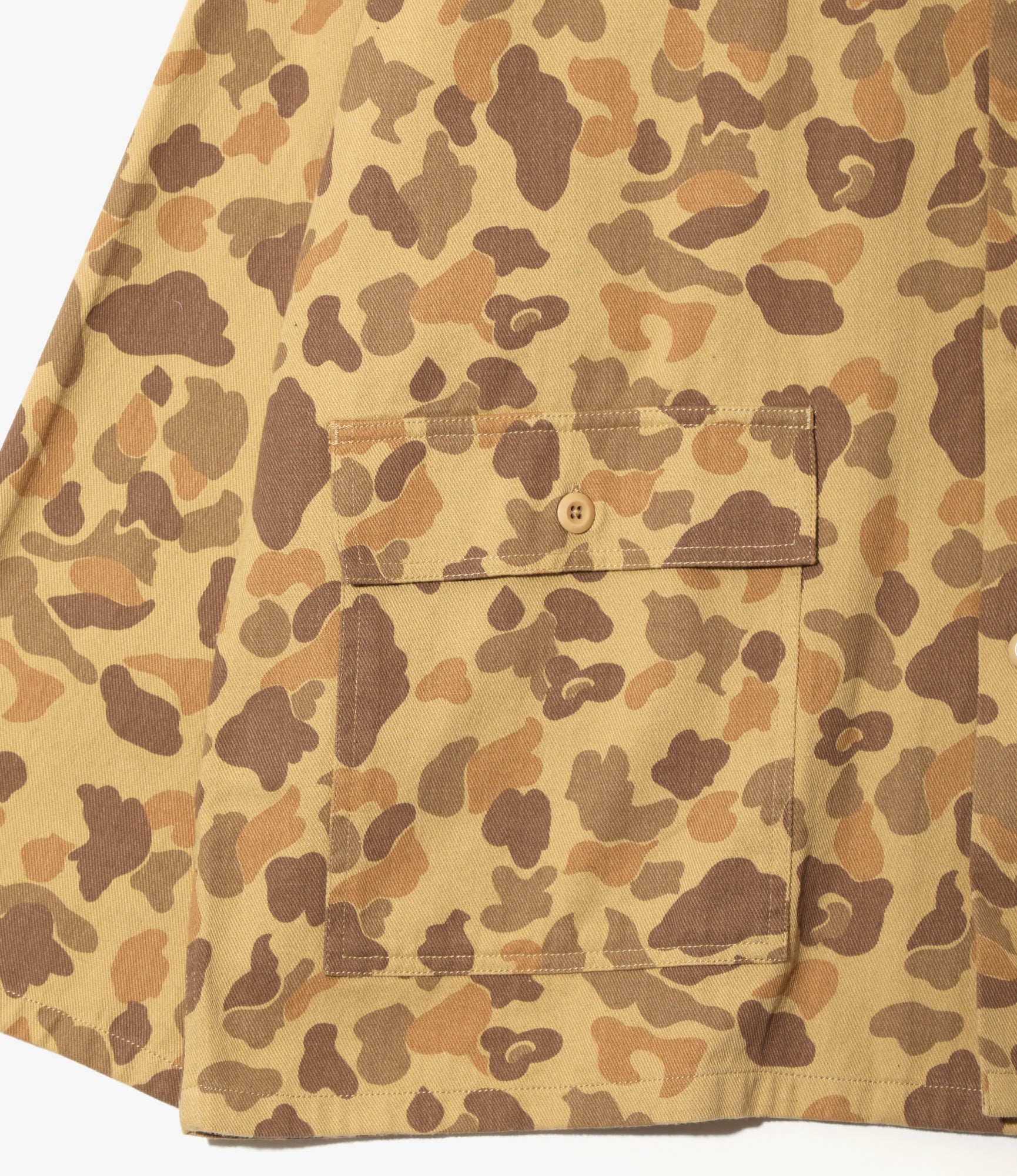 Women's Military Shirt Jacket - Beige - Camo Twill