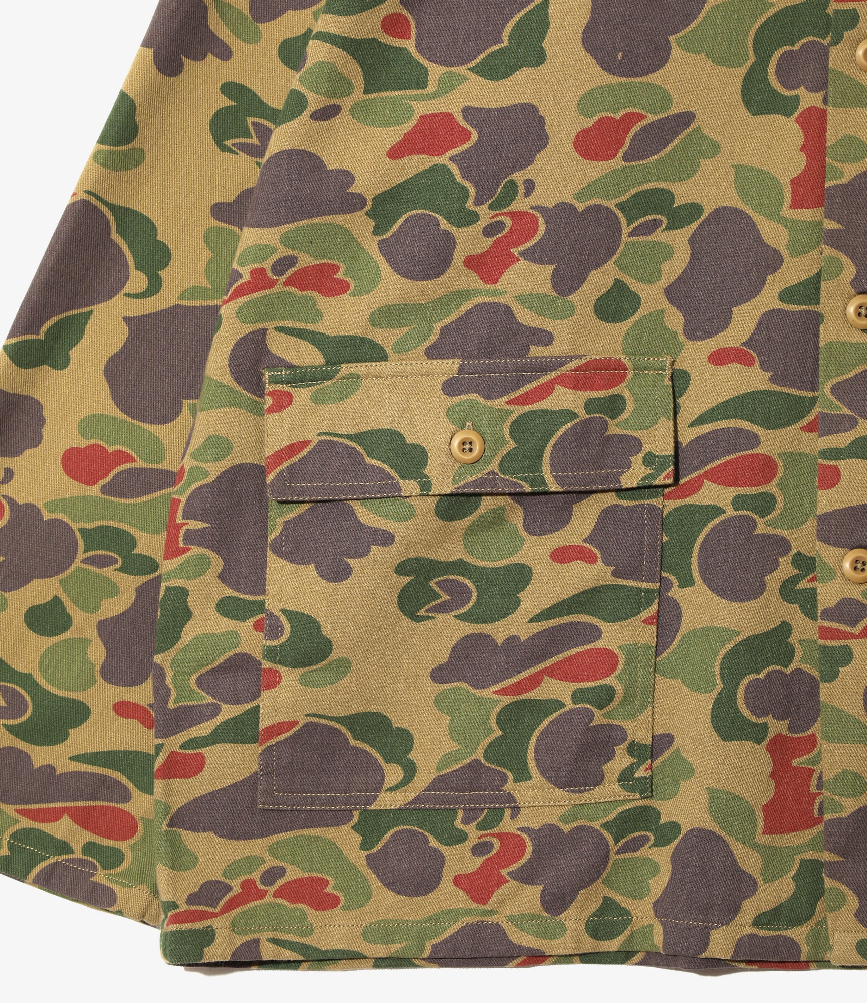 Women's Military Shirt Jacket - Olive - Camo Twill