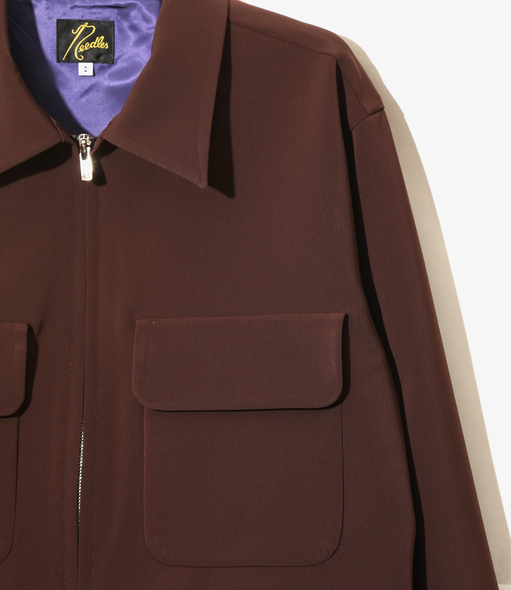 Women's Short Sports Jacket - Brown - Poly Double Cloth Stretch