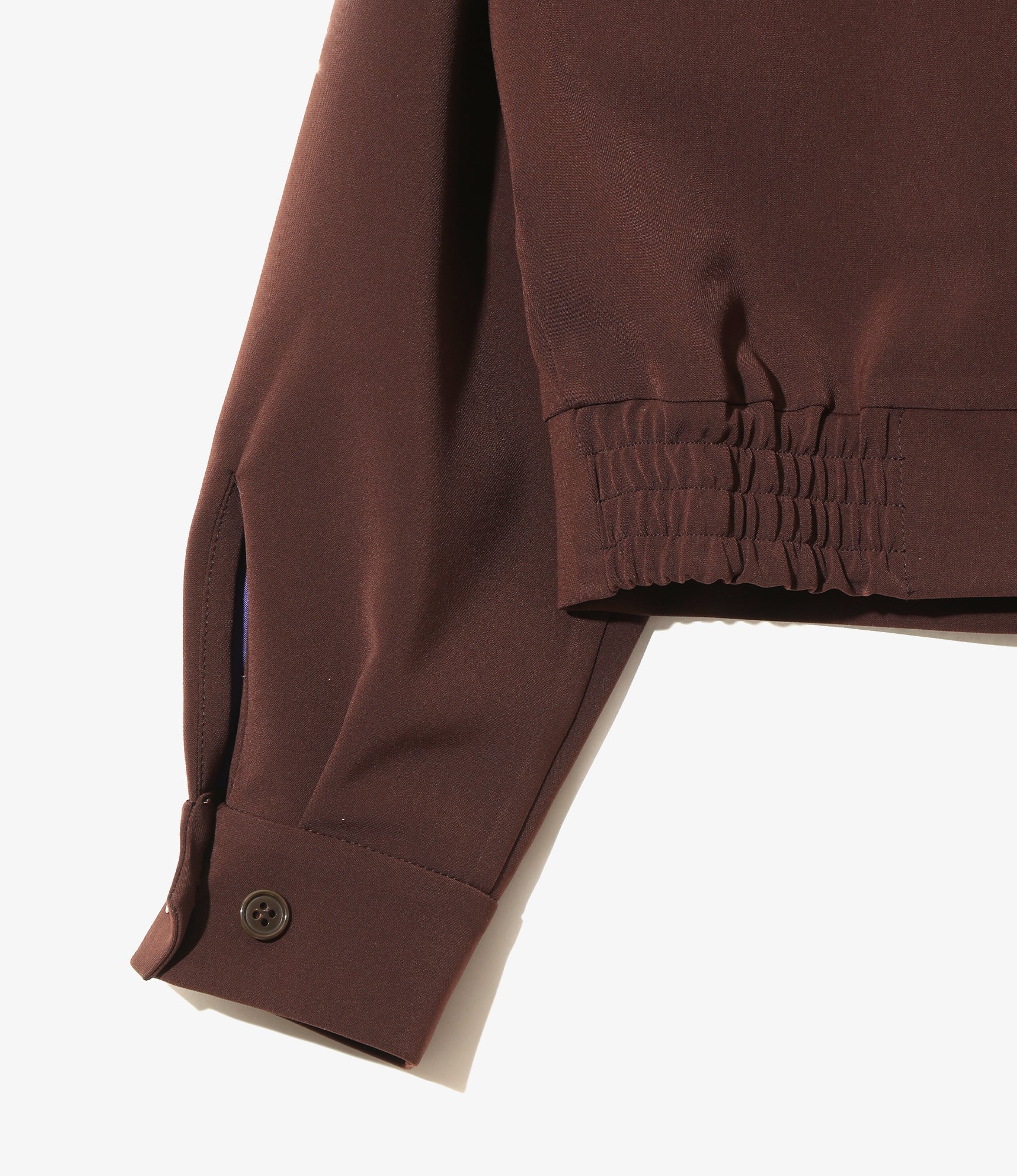 Women's Short Sports Jacket - Brown - Poly Double Cloth Stretch
