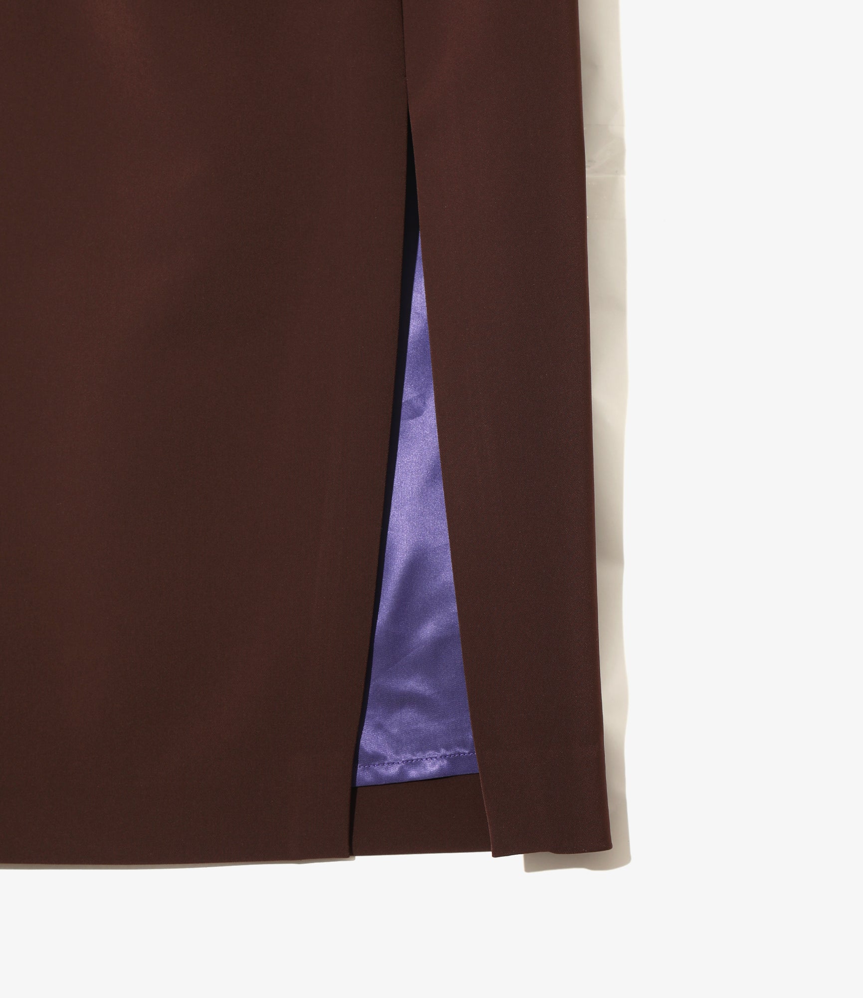 Women's Slit Pencil Skirt - Brown - Poly Double Cloth Stretch