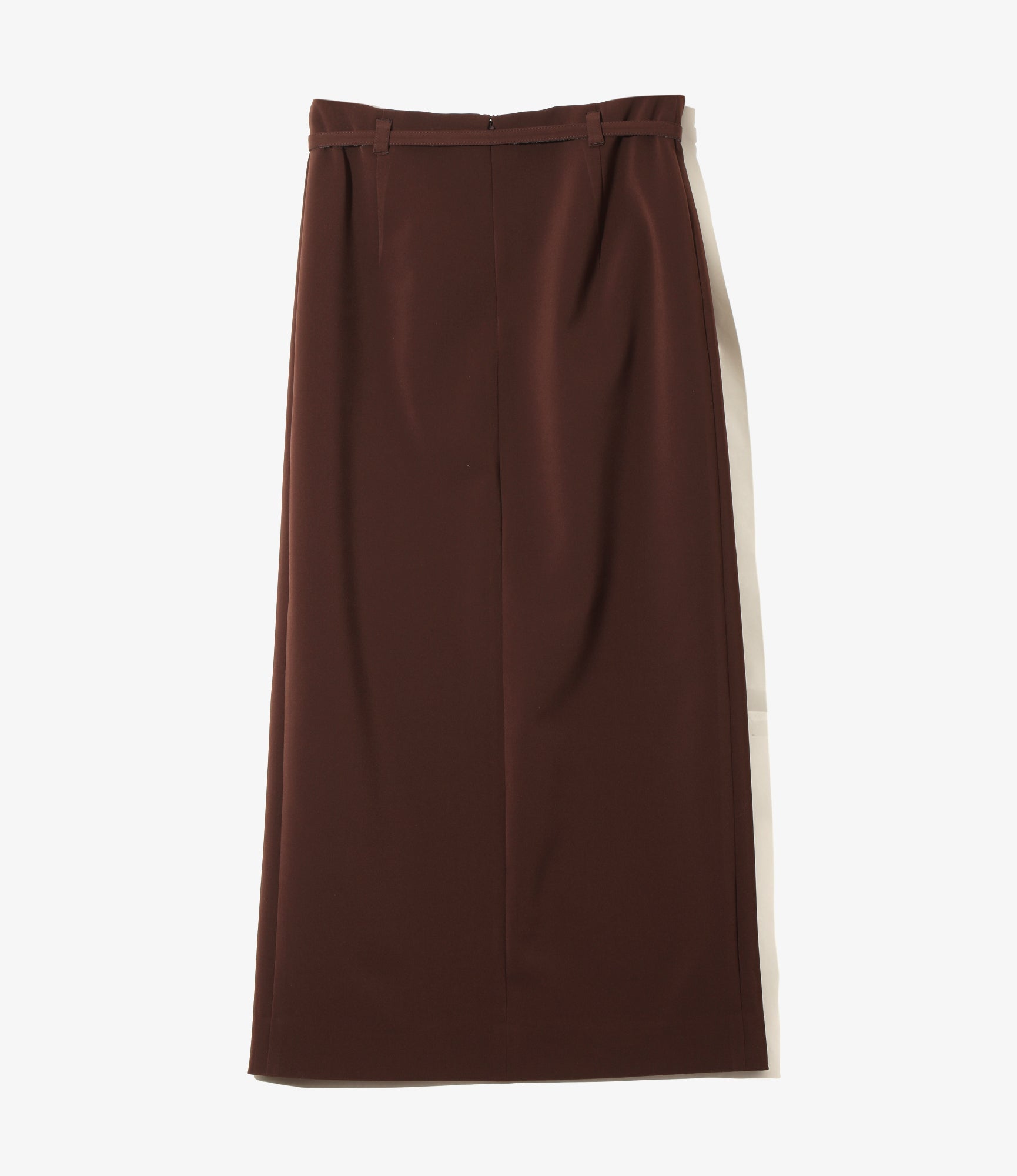 Women's Slit Pencil Skirt - Brown - Poly Double Cloth Stretch