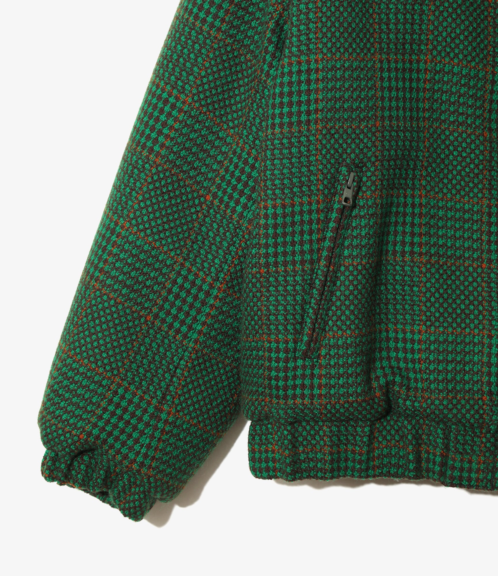 Women's Lined Boa Jacket - Green - Houndstooth