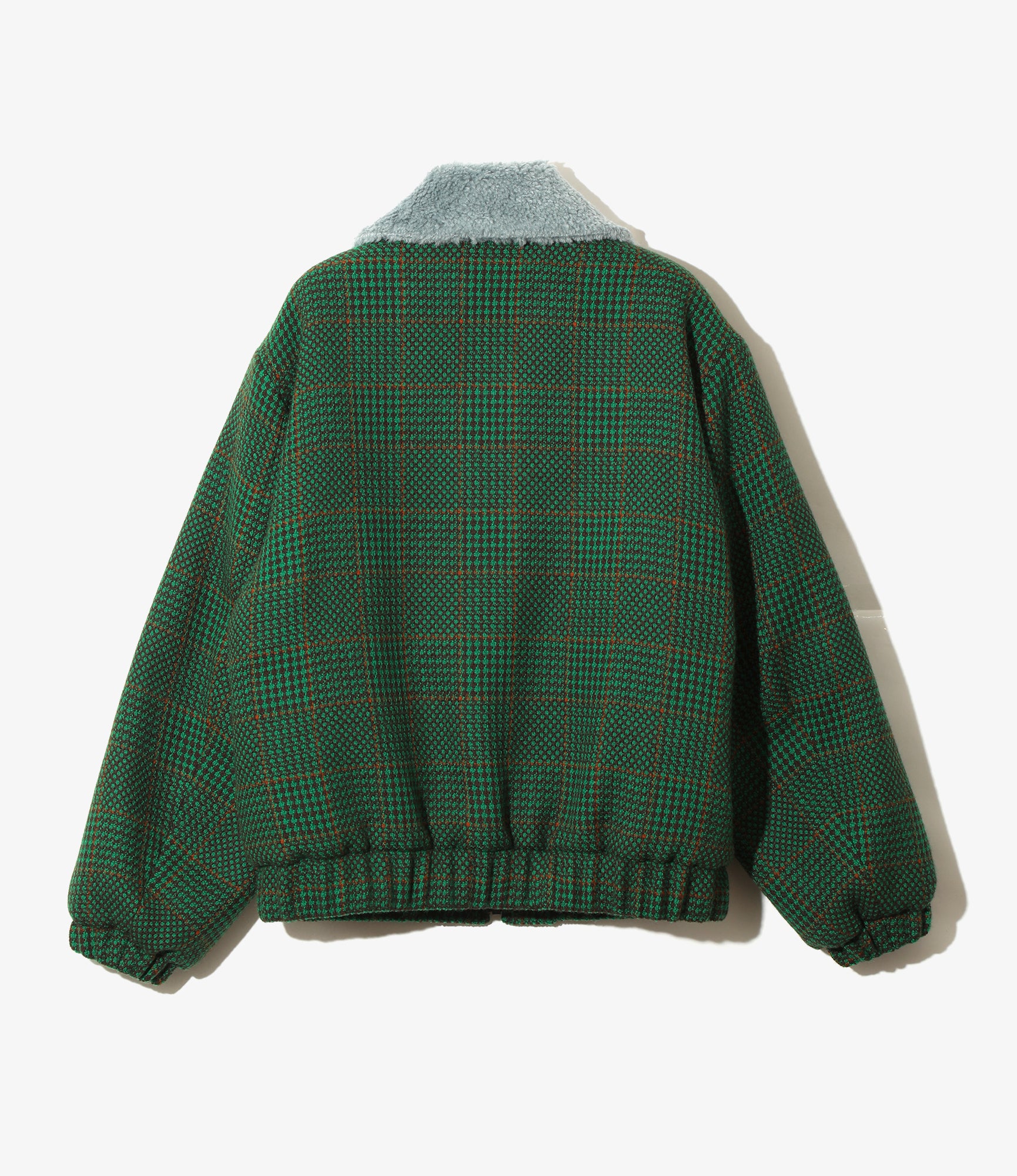 Women's Lined Boa Jacket - Green - Houndstooth
