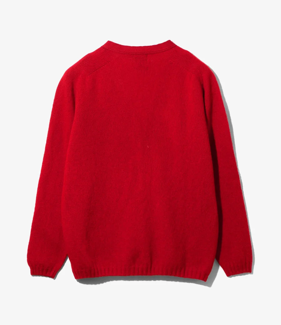 Fisherman Cardigan - Cardinal - Shetland Wool