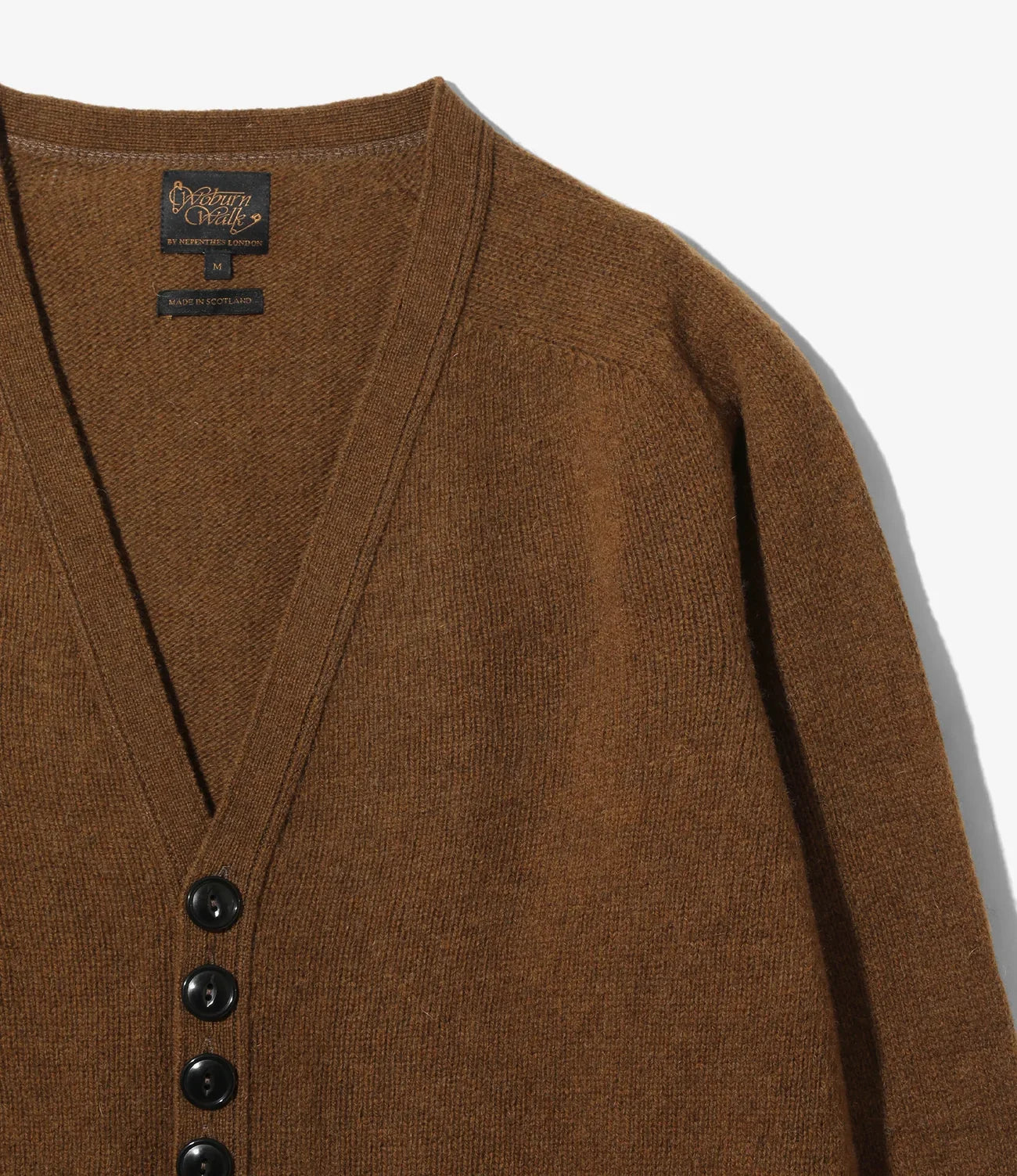 Fisherman Cardigan - Walnut - Shetland Wool