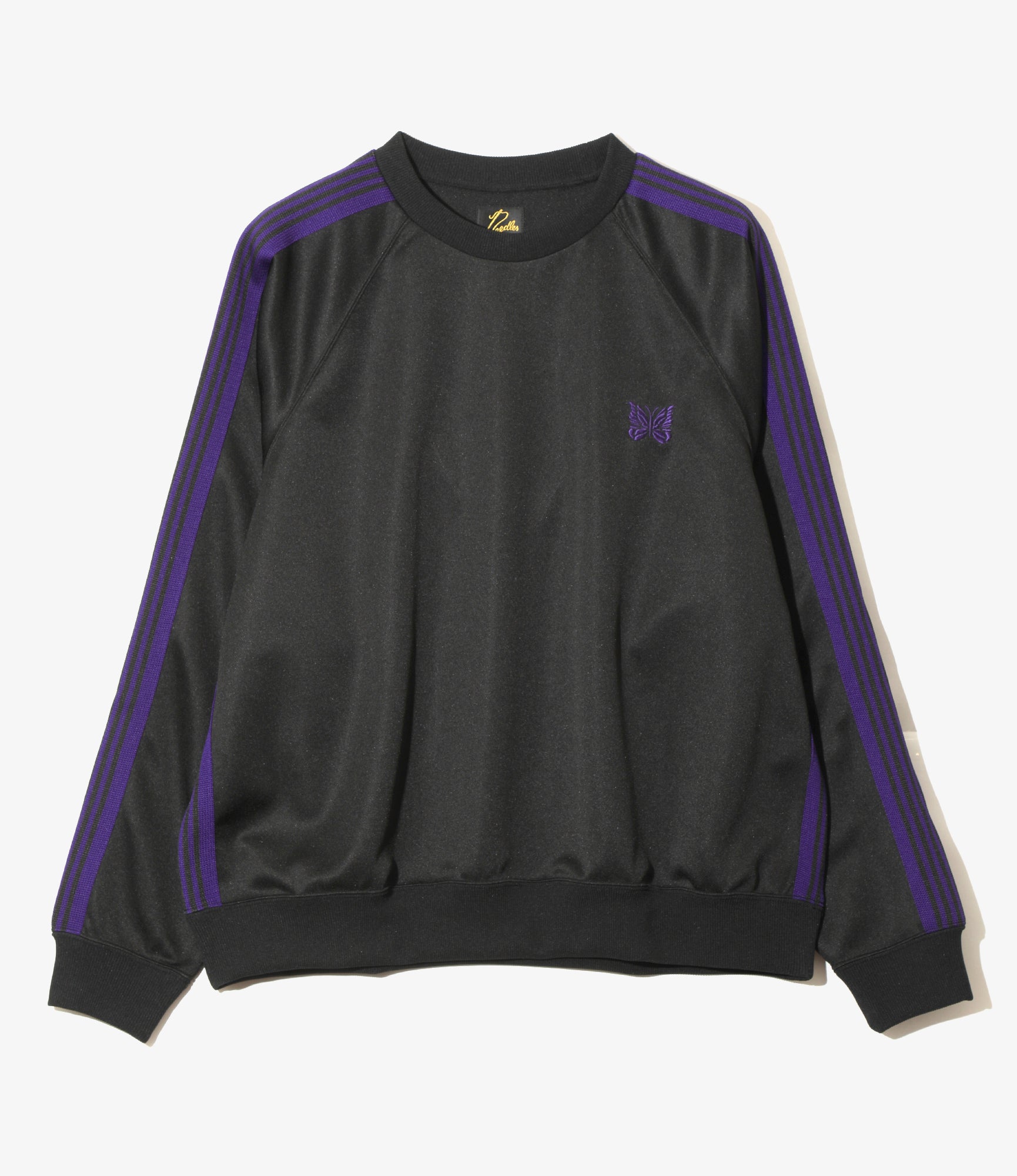 Women's Track Crew Neck Shirt - Black - Poly Smooth