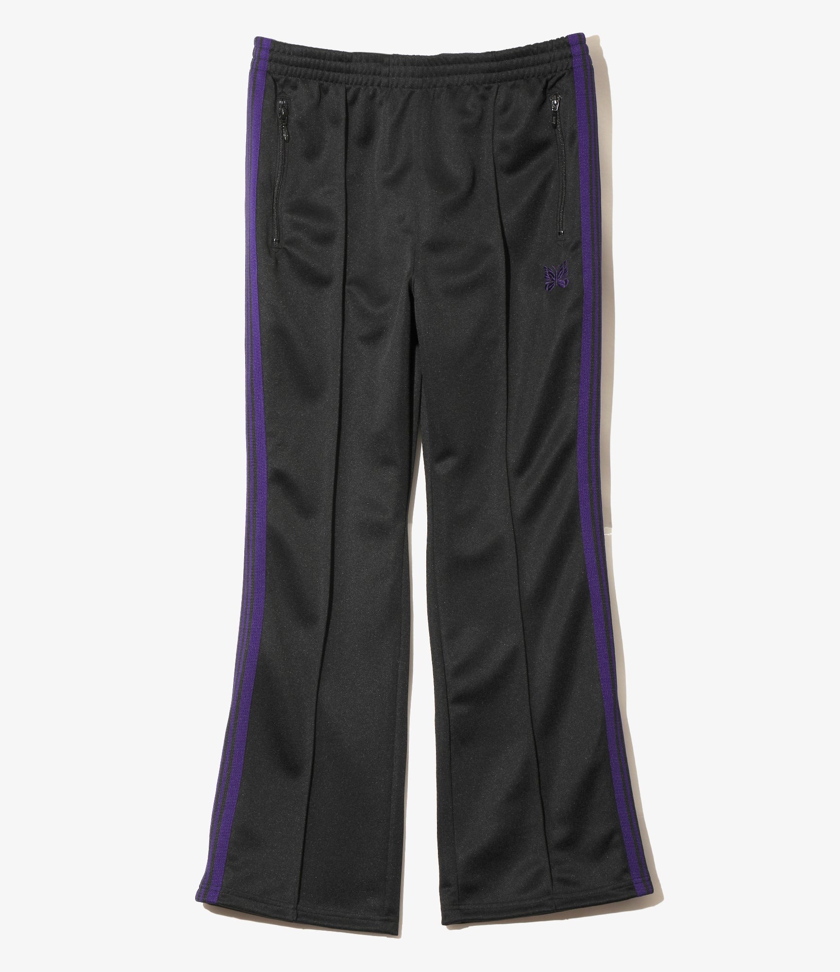 Women's Boot-Cut Track Pant - Black - Poly Smooth
