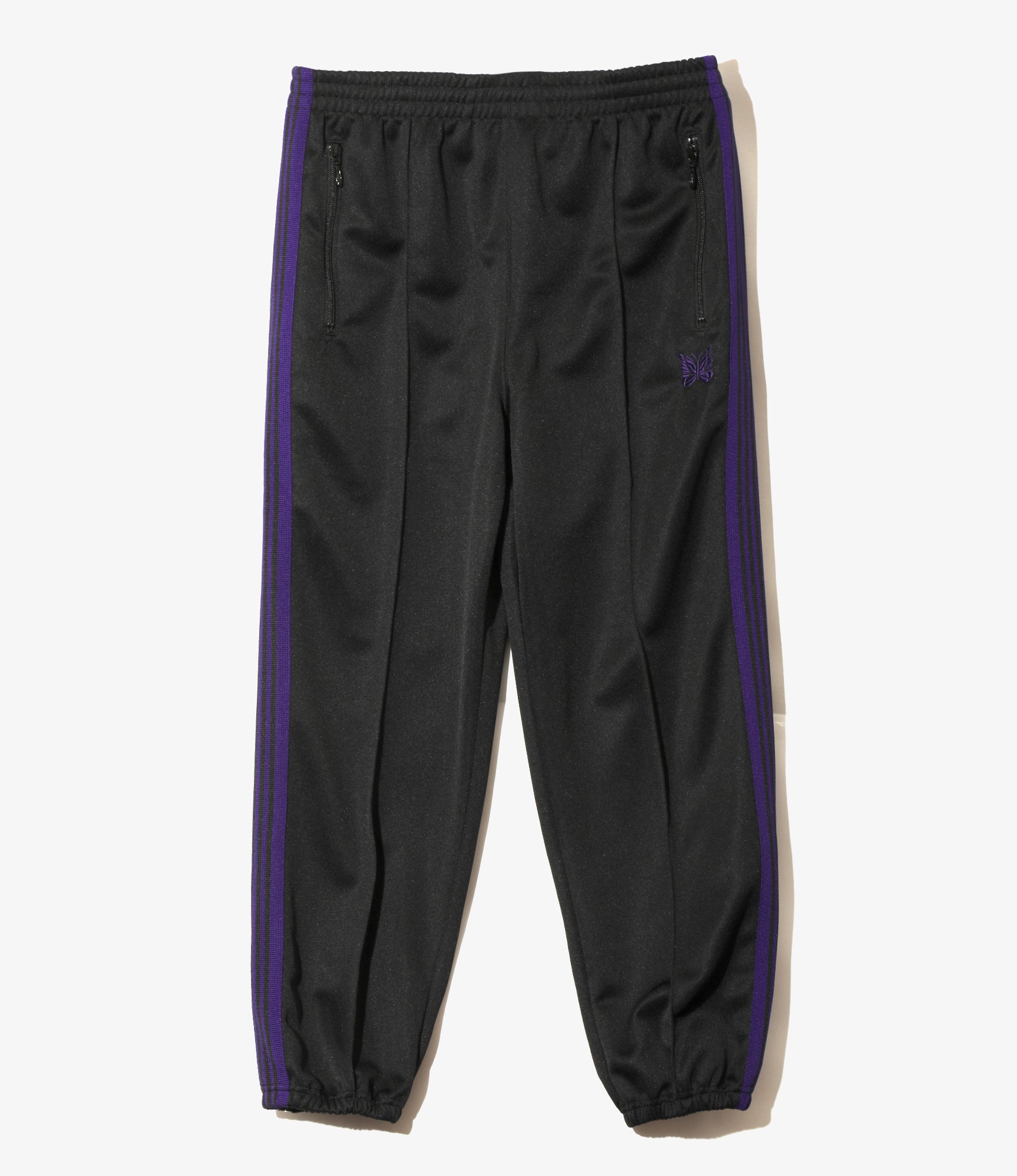 Zipped Track Pant - Black - Poly Smooth