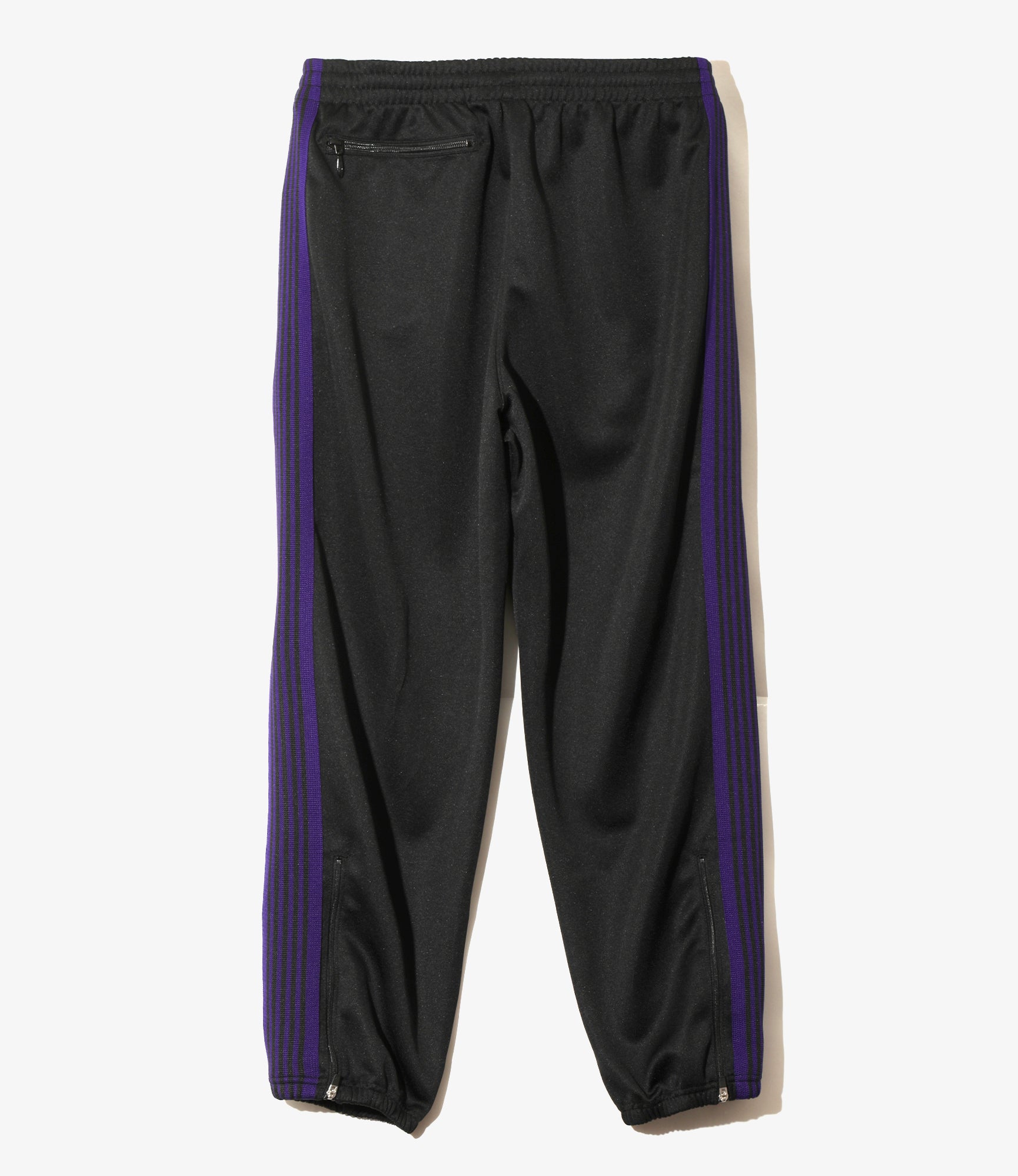 Zipped Track Pant - Black - Poly Smooth