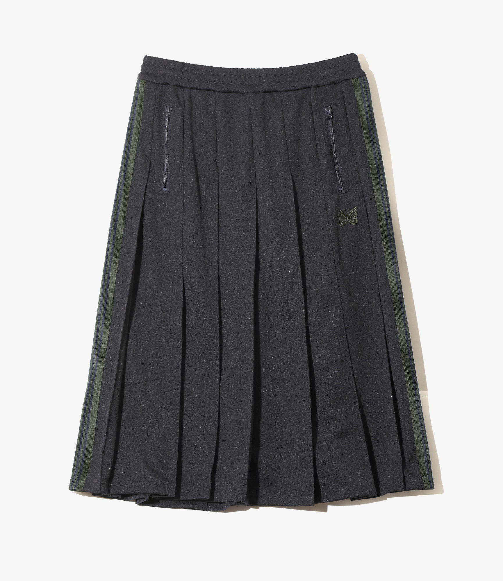 Women's Pleated Track Skirt - Navy - Poly Smooth