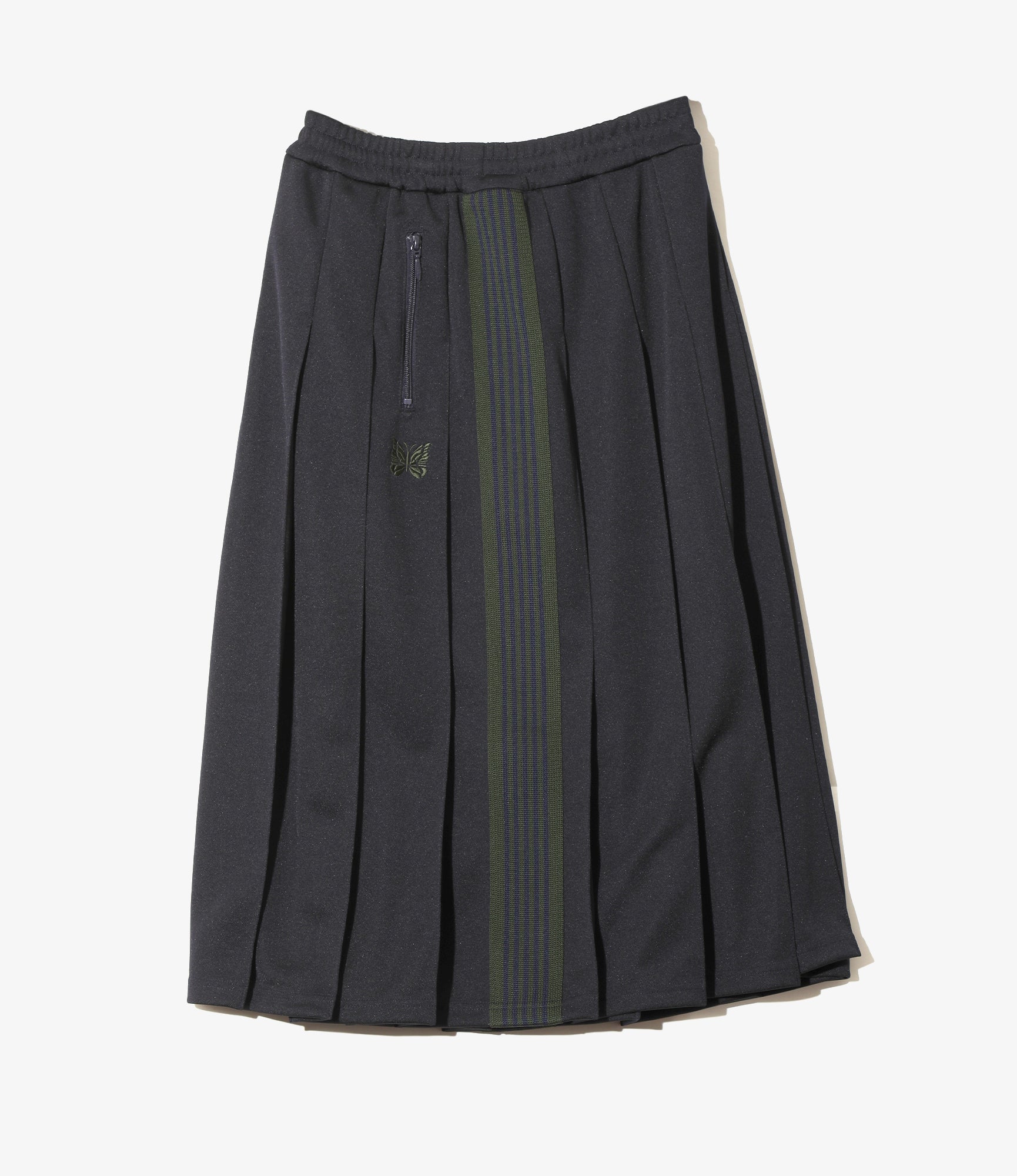 Women's Pleated Track Skirt - Navy - Poly Smooth