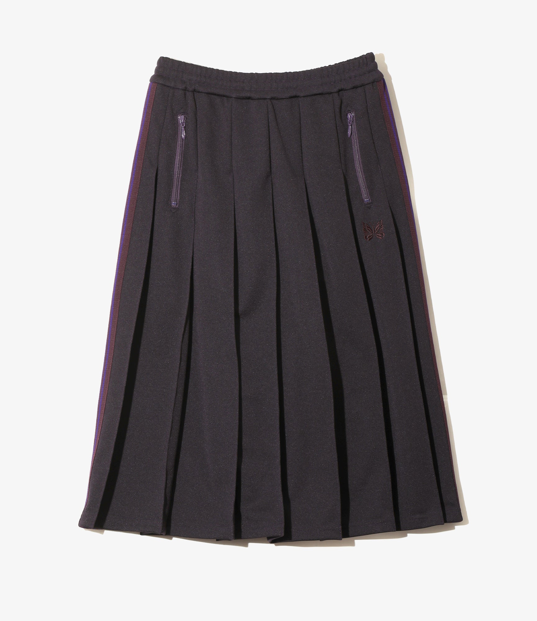 Women's Pleated Track Skirt - Purple - Poly Smooth