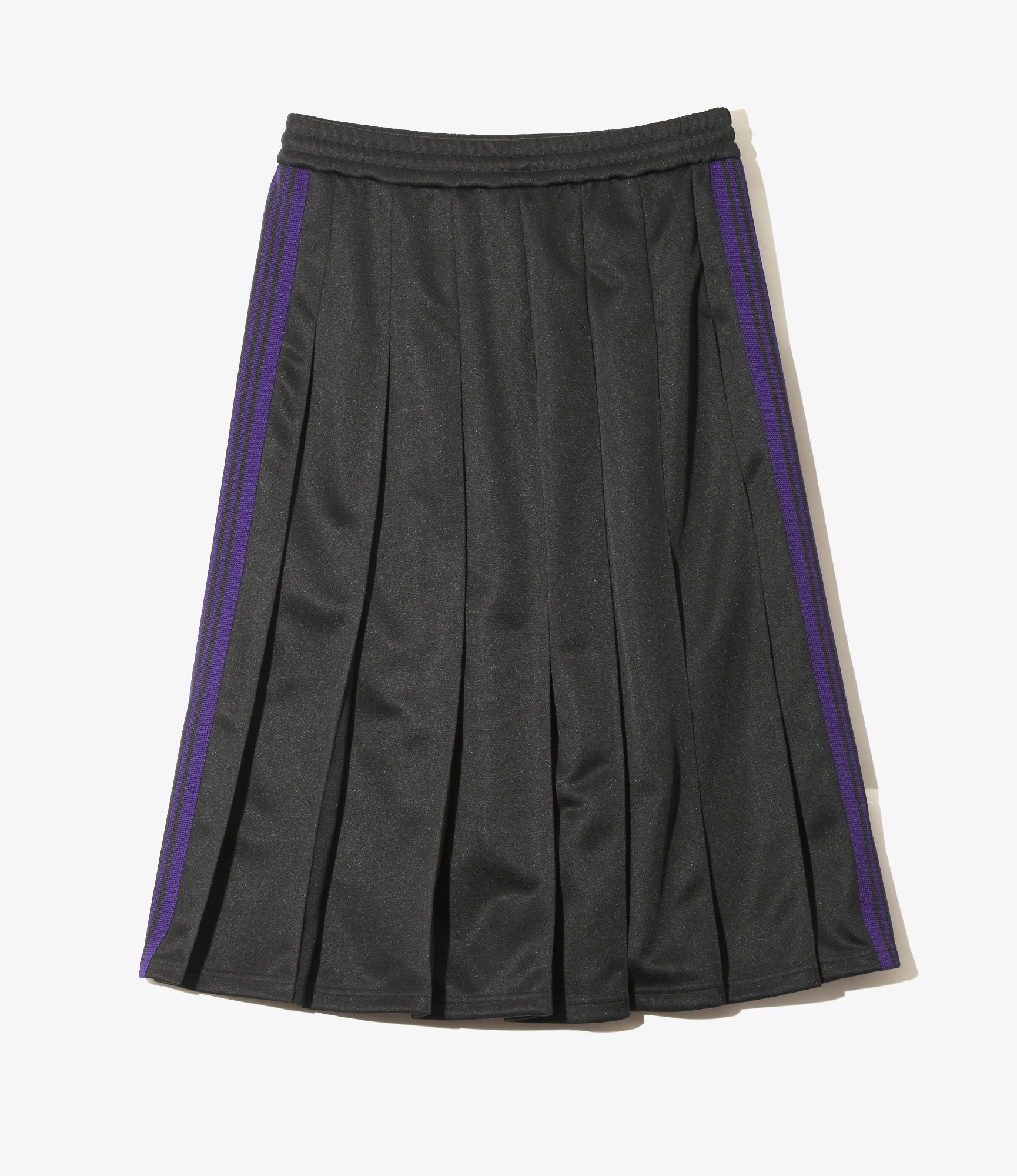 Women's Pleated Track Skirt - Black - Poly Smooth