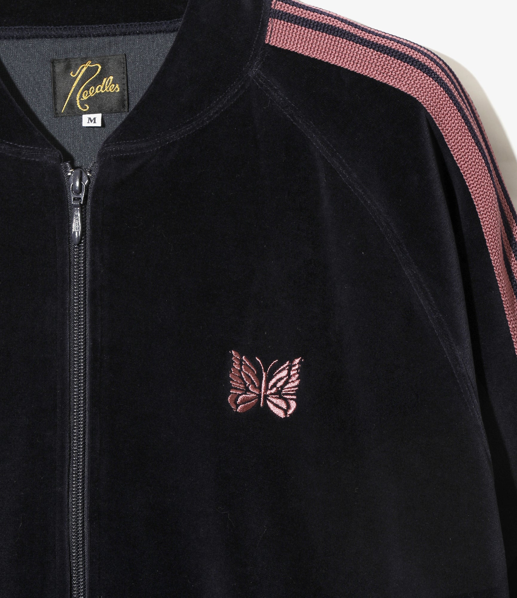 Needles Rib Collar Track Jacket - C/PE Velour - Navy